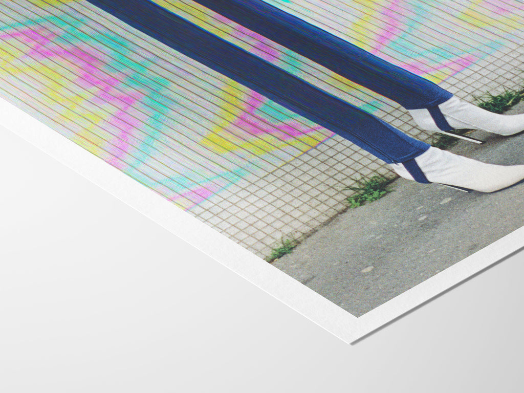 Trippy Altered Portrait Rainbow Wall Art - Eclectic Boho Fashion Decor for Home, Office, Living, Dining Room | Untitled (101) Giclée Print