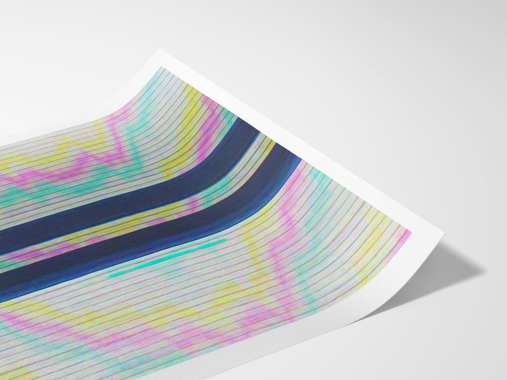 Trippy Altered Portrait Rainbow Wall Art - Eclectic Boho Fashion Decor for Home, Office, Living, Dining Room | Untitled (101) Giclée Print