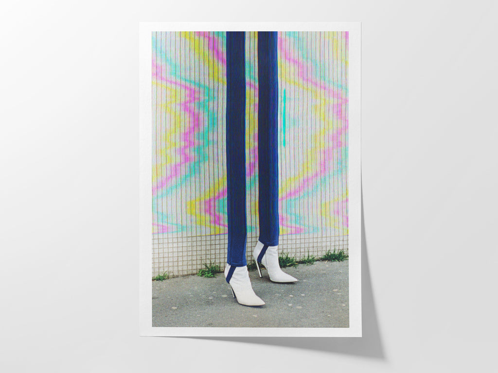 Trippy Altered Portrait Rainbow Wall Art - Eclectic Boho Fashion Decor for Home, Office, Living, Dining Room | Untitled (101) Giclée Print