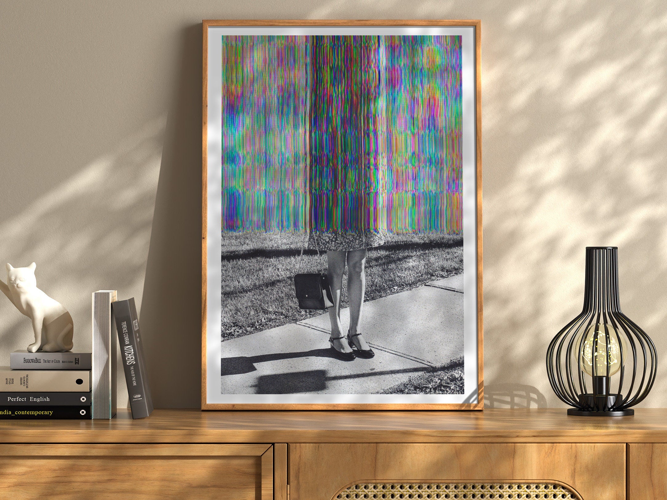 Glitch Art Fashion Statement - Surreal Colorful Alteration of Vintage Elegance for Contemporary Home Decor | Untitled (103) Giclée Print