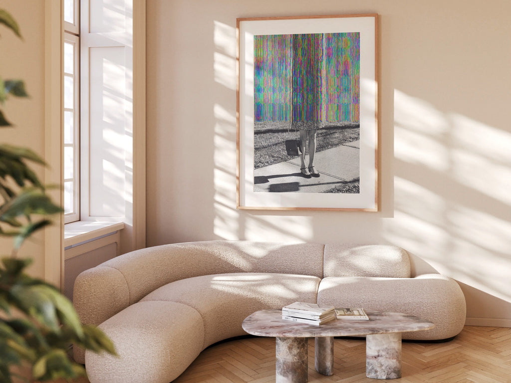 Glitch Art Fashion Statement - Surreal Colorful Alteration of Vintage Elegance for Contemporary Home Decor | Untitled (103) Giclée Print