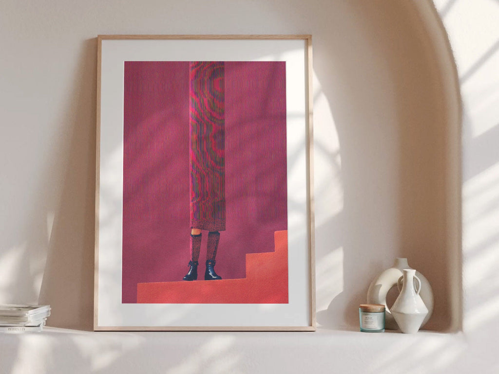 Surrealist Altered Fashion Portrait Artwork - Colorful Modern Wall Decor for Home, Office, or Bedroom | Untitled (104) Giclée Print