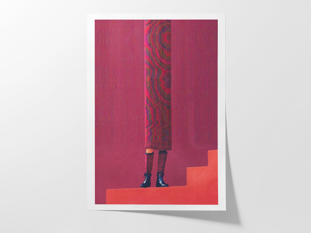 Surrealist Altered Fashion Portrait Artwork - Colorful Modern Wall Decor for Home, Office, or Bedroom | Untitled (104) Giclée Print