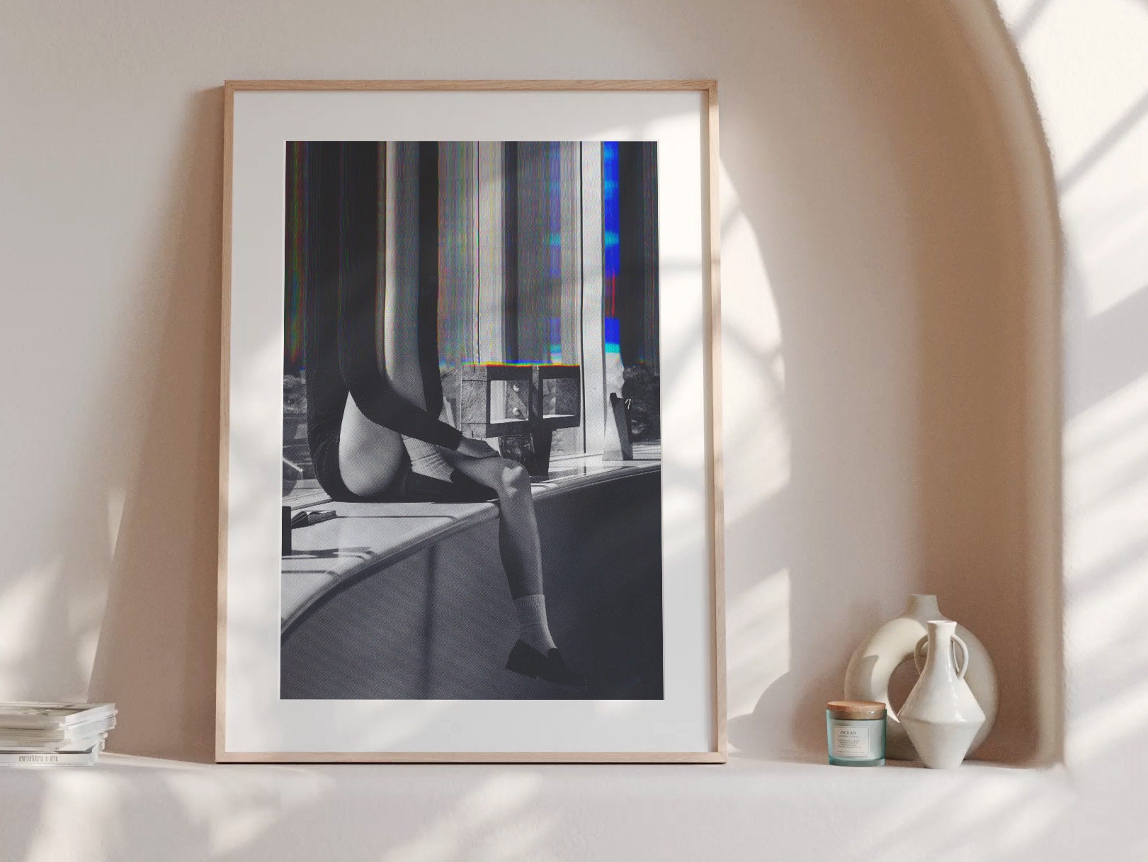 Altered Black and White Portrait Photo Wall Art - Feminine Minimal Aesthetic Decor for Home, Office, Bedroom | Untitled (105) Giclée Print