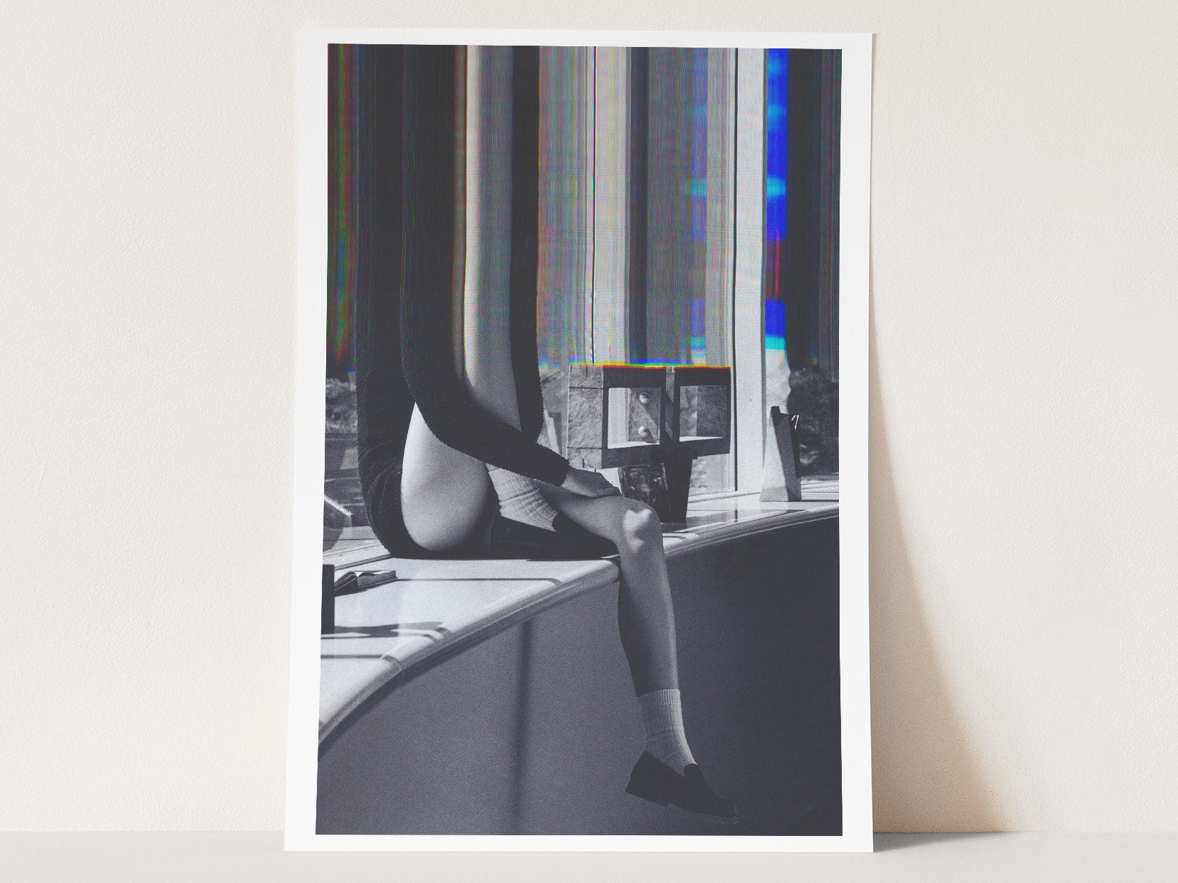 Altered Black and White Portrait Photo Wall Art - Feminine Minimal Aesthetic Decor for Home, Office, Bedroom | Untitled (105) Giclée Print