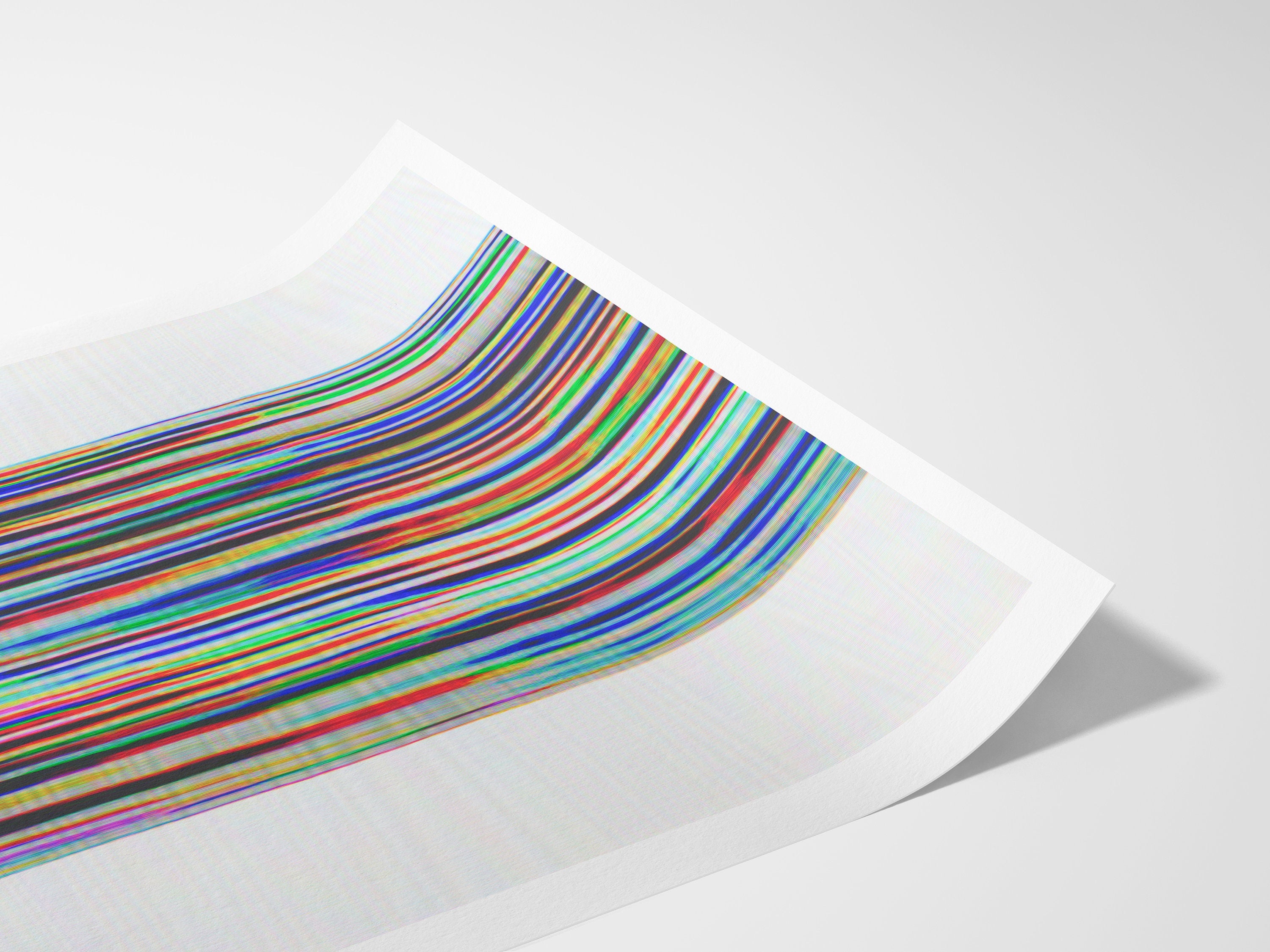 Trippy Altered Portrait Rainbow Wall Art - Eclectic Boho Fashion Decor for Home, Office, Living, Dining Room | Untitled (107) Giclée Print