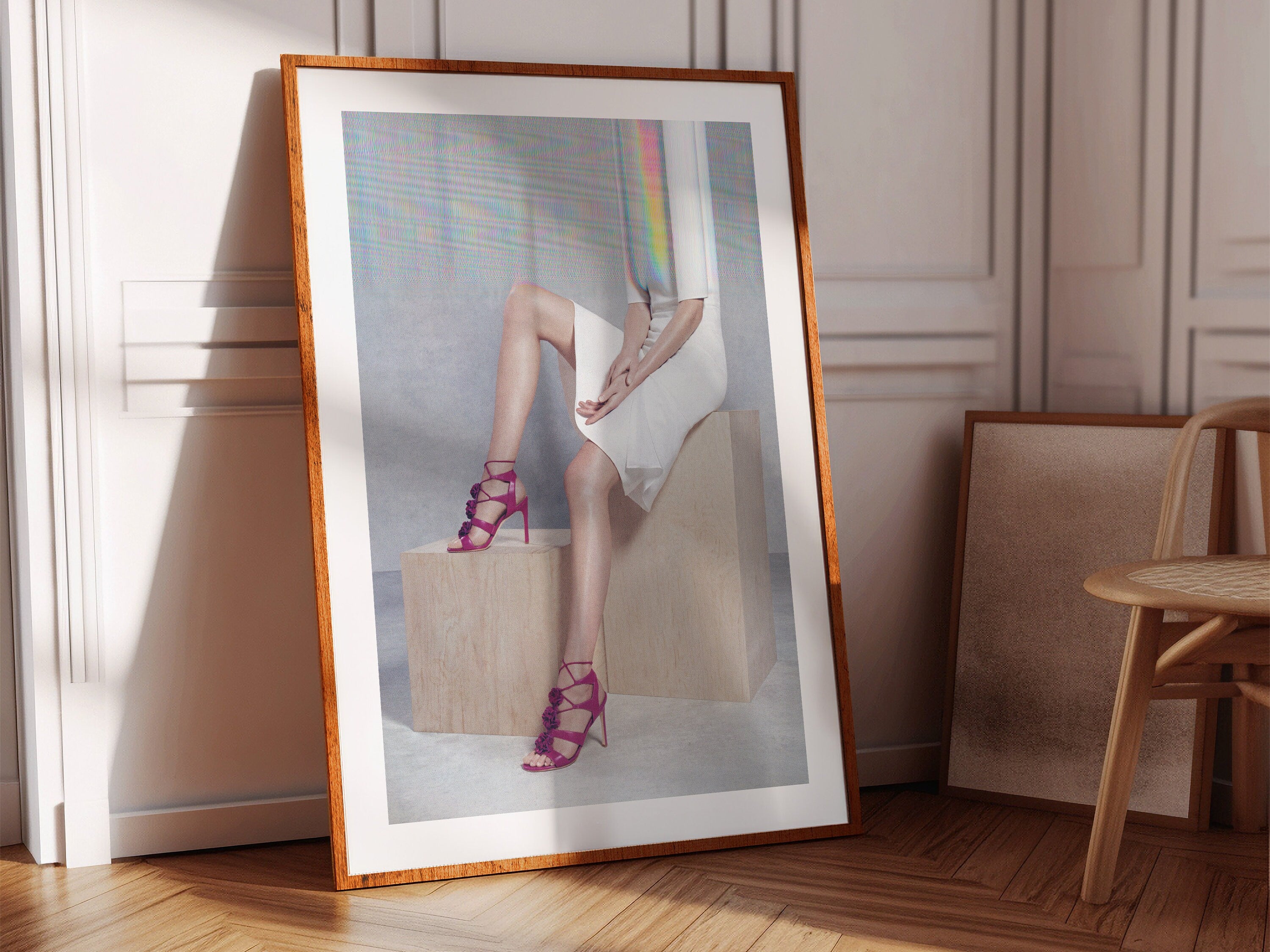 Surreal Altered Fashion Photo Art - Feminine Purple Heels Wall Decor for Contemporary Home, Office, Living Roo | Untitled (108) Giclée Print