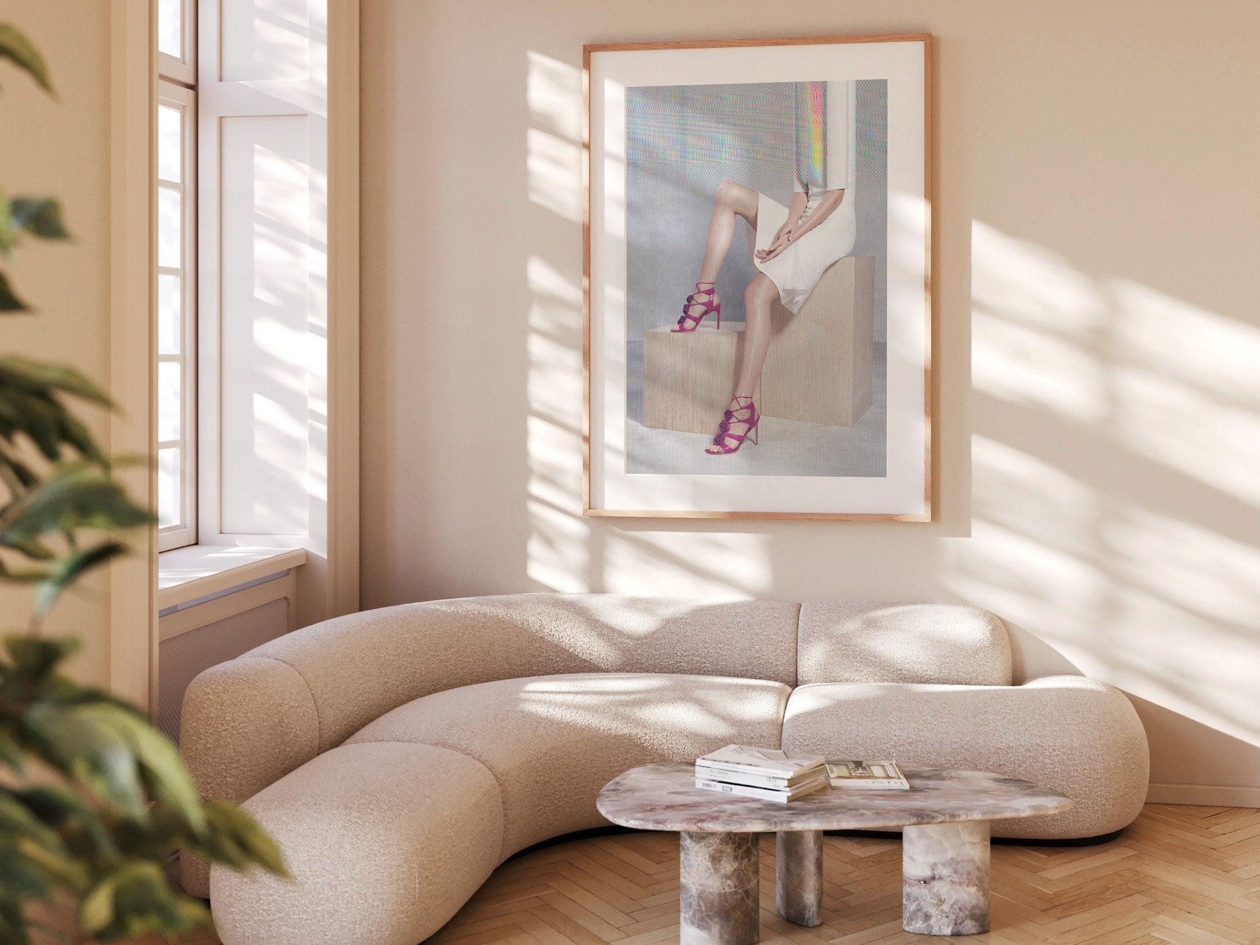 Surreal Altered Fashion Photo Art - Feminine Purple Heels Wall Decor for Contemporary Home, Office, Living Roo | Untitled (108) Giclée Print