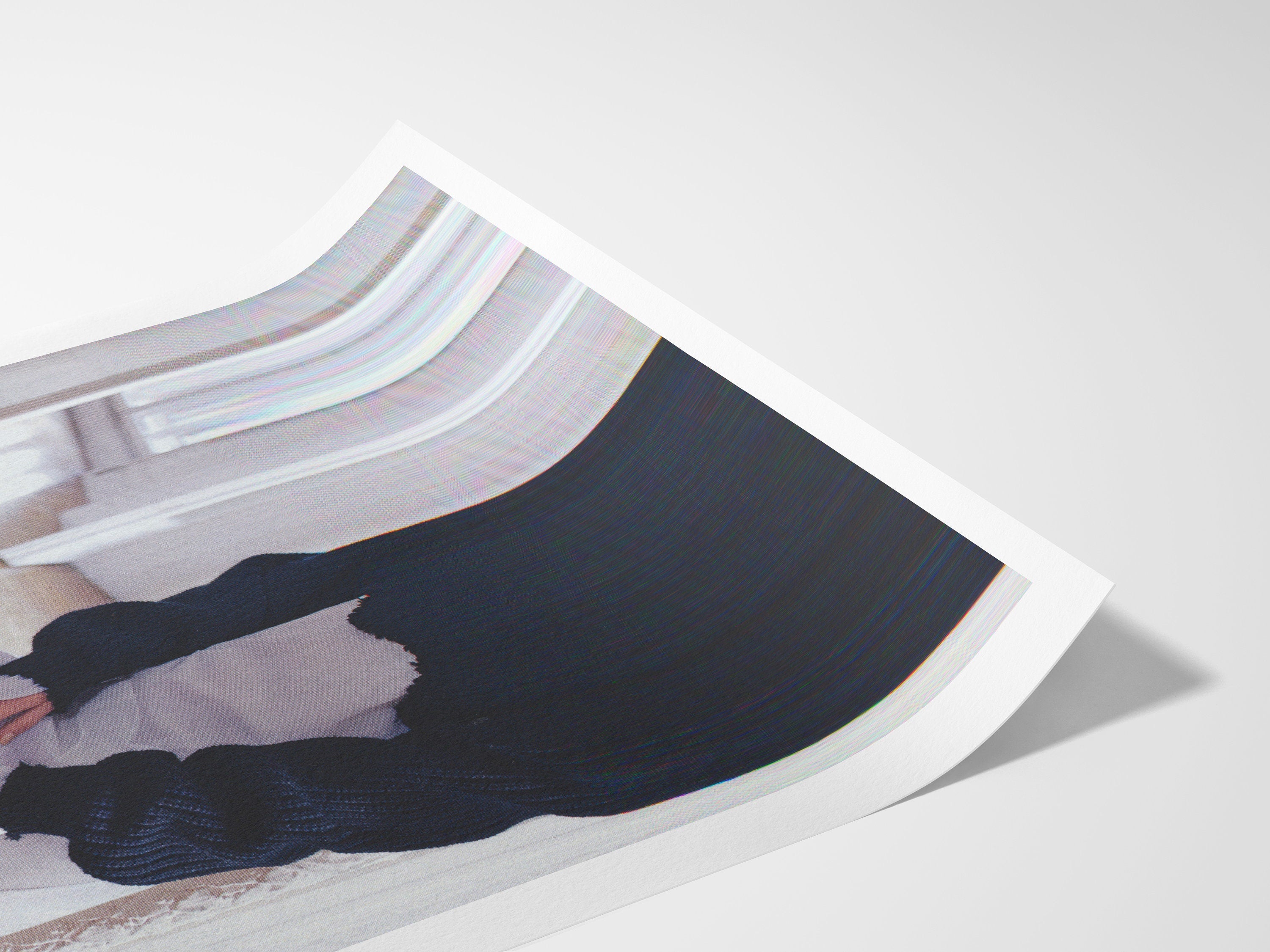 Chic Minimalist Fashion Portrait Wall Art - Elegant Silver Handbag and Cozy Knit Sweater Decor for Home | Untitled (109) Giclée Print