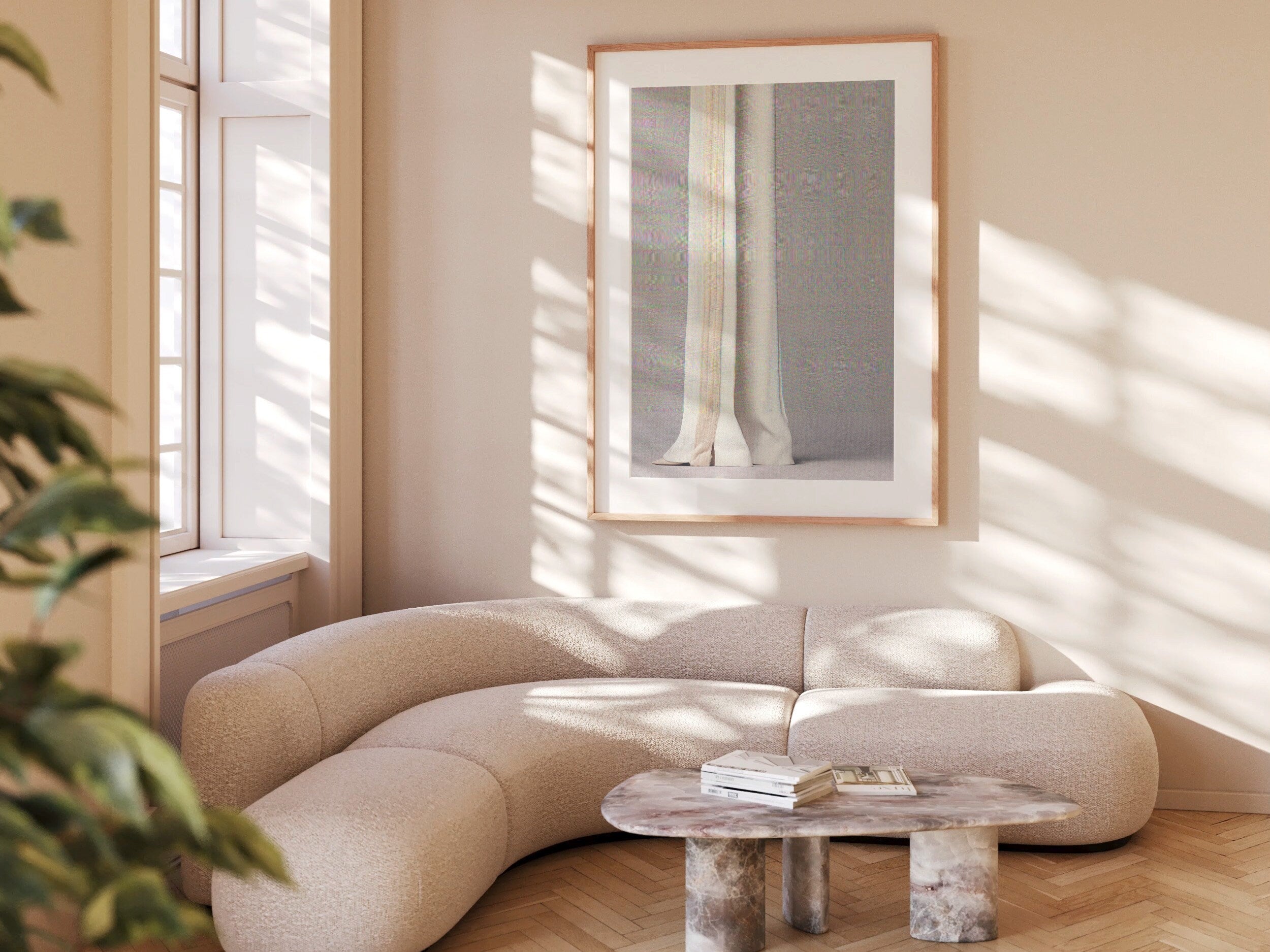 Elegant Minimalist Fabric Wall Art Print - Subtle Textured Neutral Decor for Contemporary Interiors | Untitled (114) Giclée Print