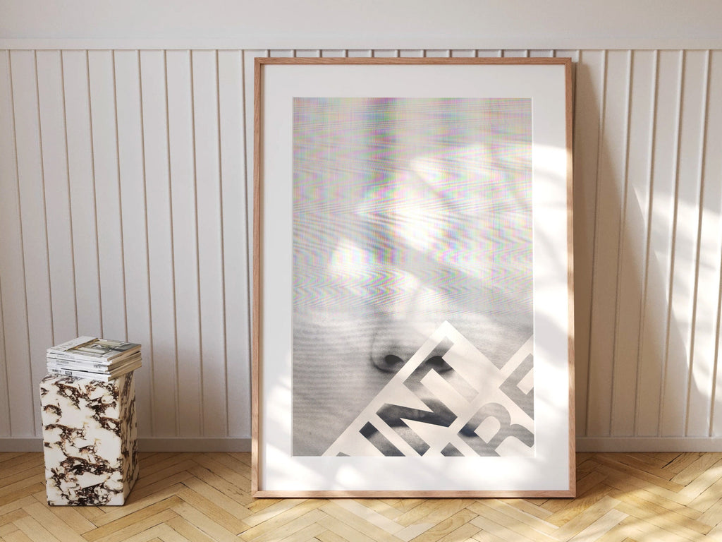 Surreal Altered Portrait Art Print - Minimalist Glitch Aesthetic for Contemporary Home Decor | Untitled (115) Giclée Print