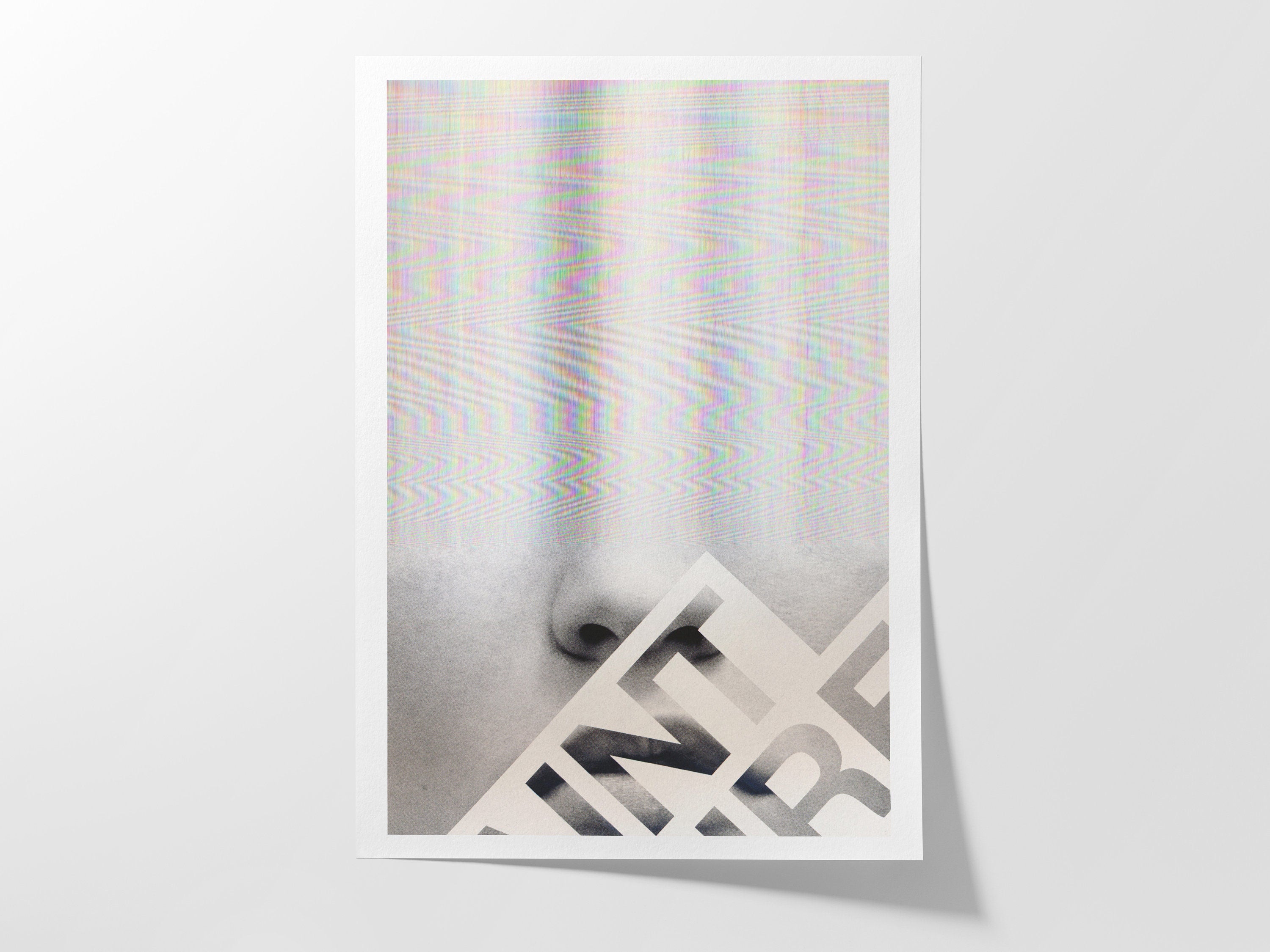 Surreal Altered Portrait Art Print - Minimalist Glitch Aesthetic for Contemporary Home Decor | Untitled (115) Giclée Print