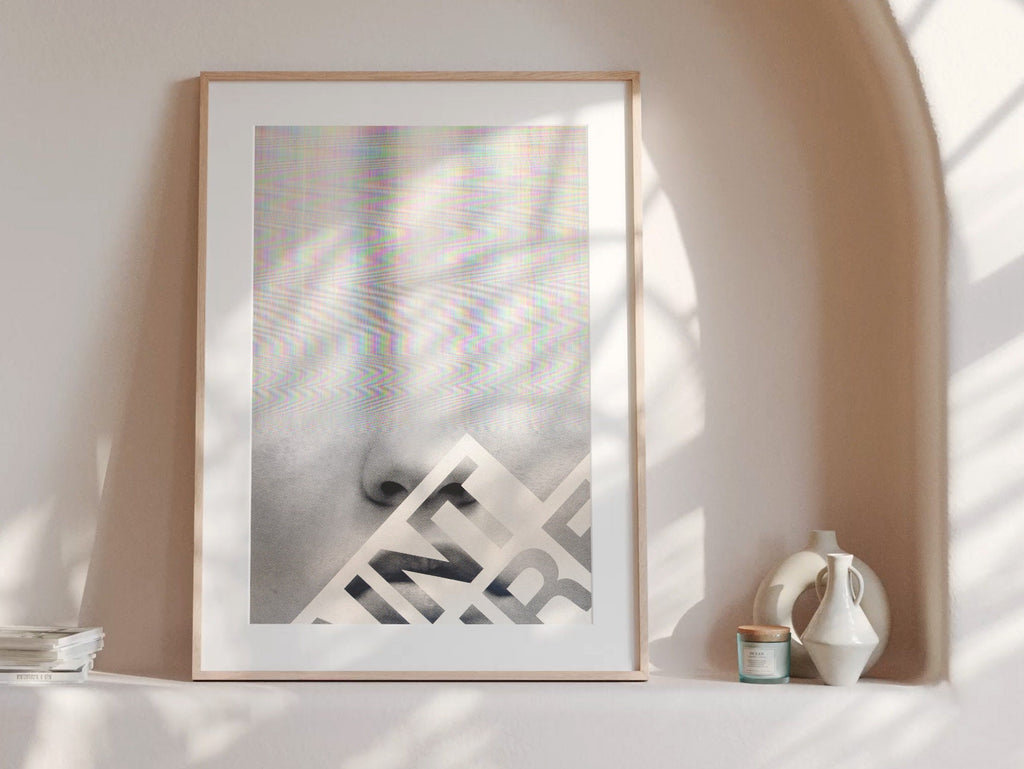 Surreal Altered Portrait Art Print - Minimalist Glitch Aesthetic for Contemporary Home Decor | Untitled (115) Giclée Print