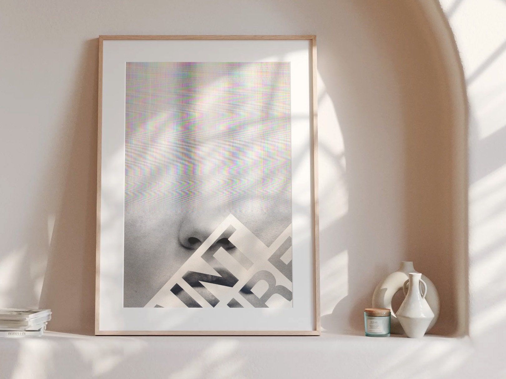 Surreal Altered Portrait Art Print - Minimalist Glitch Aesthetic for Contemporary Home Decor | Untitled (115) Giclée Print