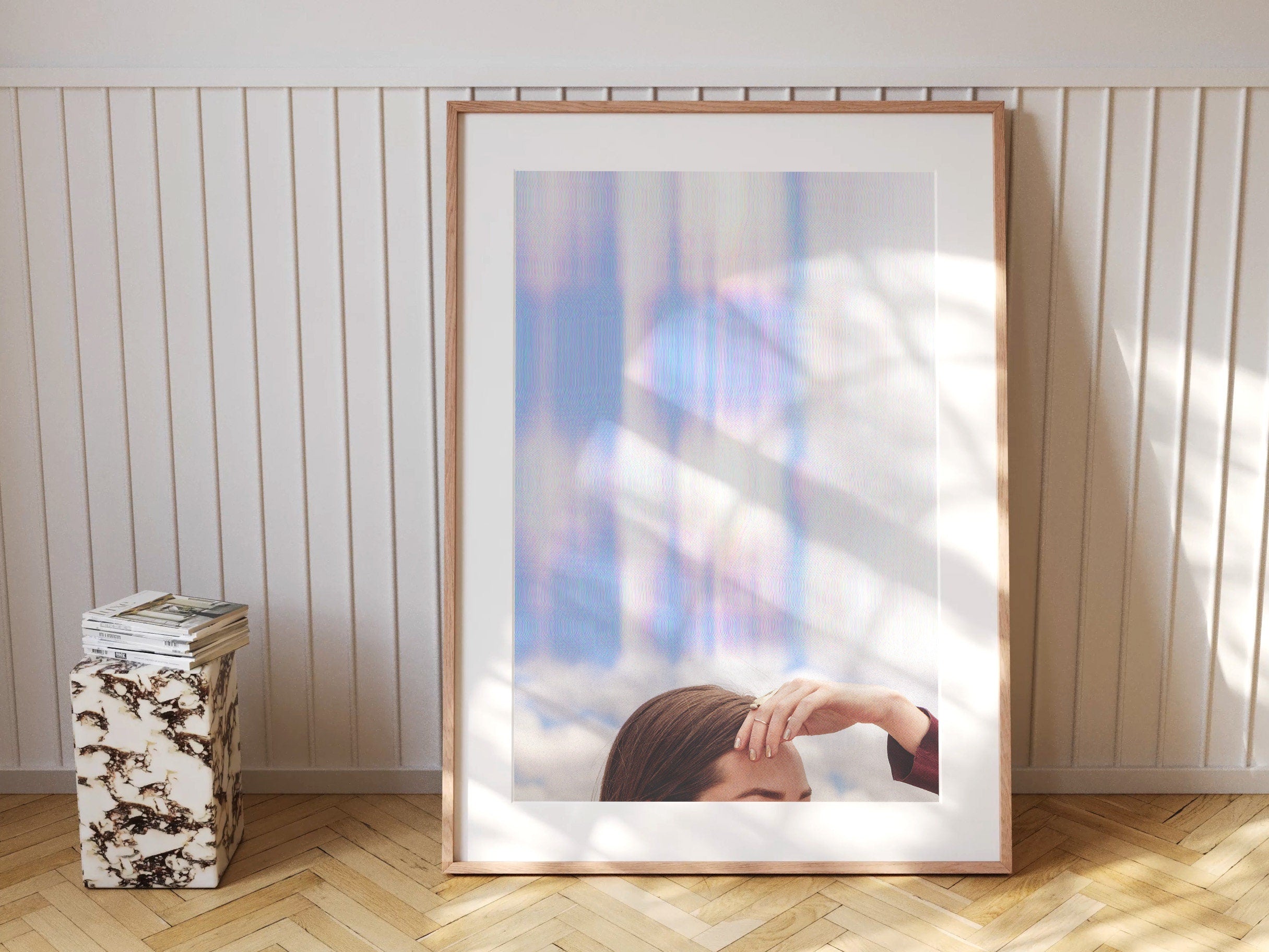 Surreal Minimalist Altered Blue Sky Clouds Photo Artwork – Feminine Wall Decor For Bedroom, Bathroom, Office | Untitled (119) Giclée Print