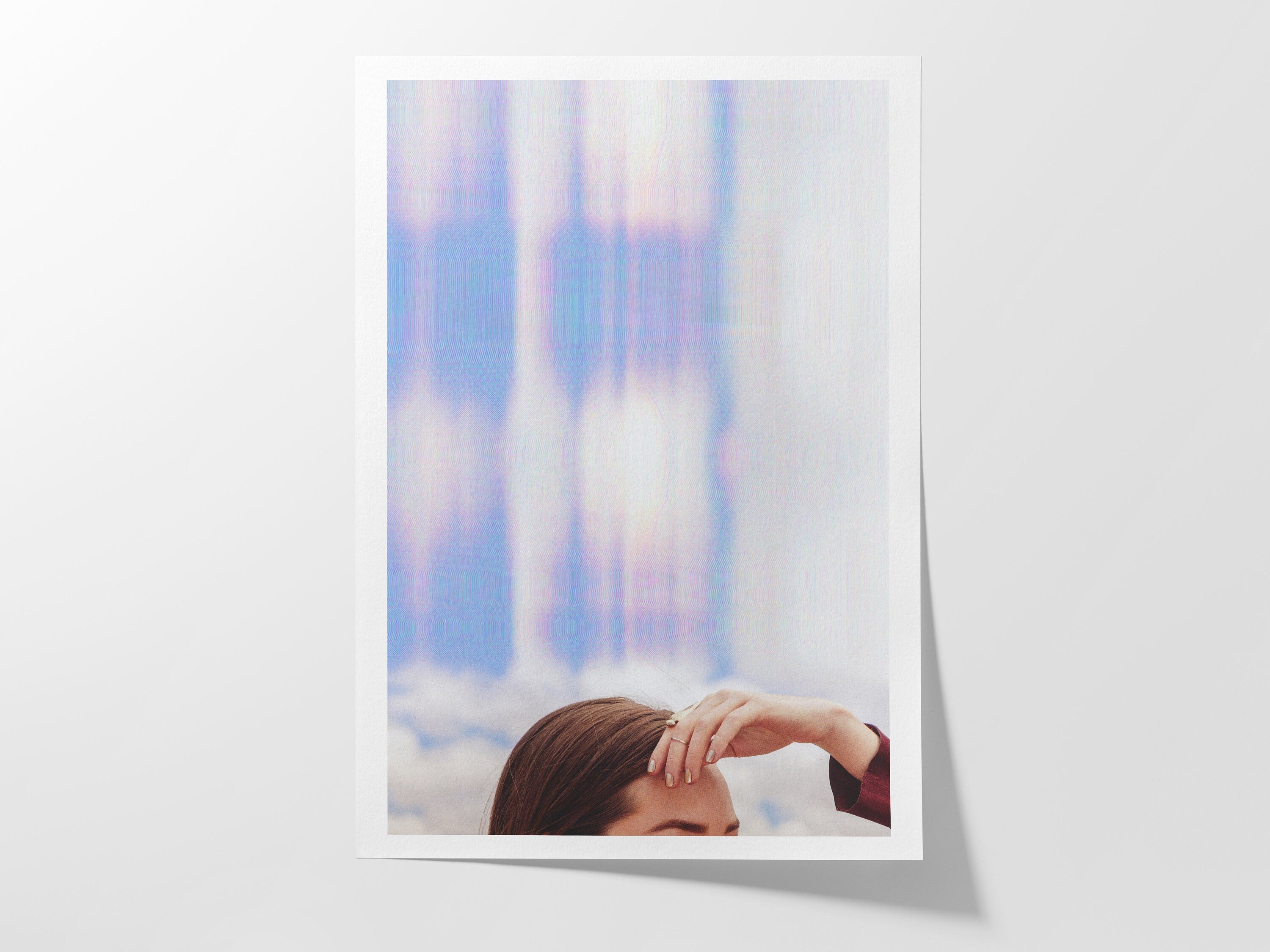 Surreal Minimalist Altered Blue Sky Clouds Photo Artwork – Feminine Wall Decor For Bedroom, Bathroom, Office | Untitled (119) Giclée Print