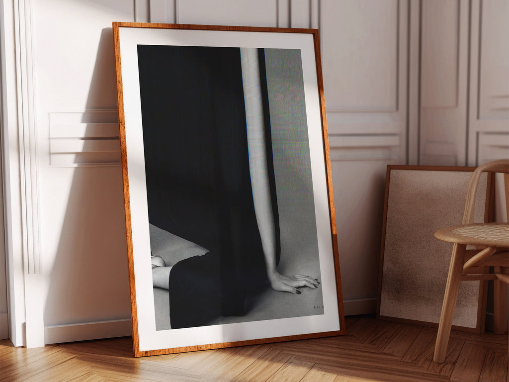 Surreal Black and White Fashion Art Print - Minimalist Elegant Decor for Living Room, Bedroom, Office | Untitled (123) Giclée Print