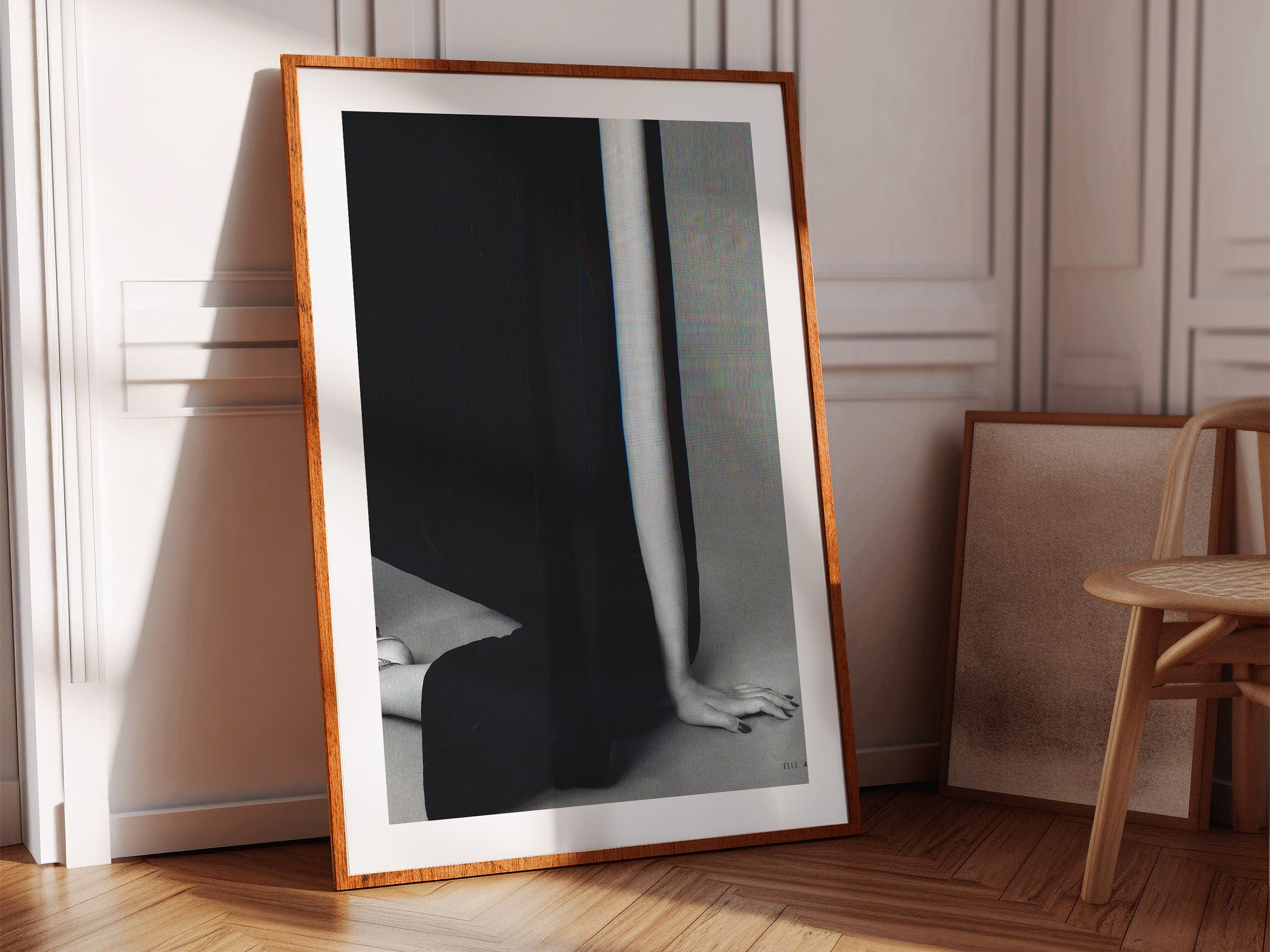 Surreal Black and White Fashion Art Print - Minimalist Elegant Decor for Living Room, Bedroom, Office | Untitled (123) Giclée Print