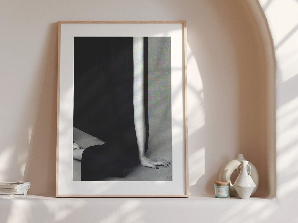 Surreal Black and White Fashion Art Print - Minimalist Elegant Decor for Living Room, Bedroom, Office | Untitled (123) Giclée Print