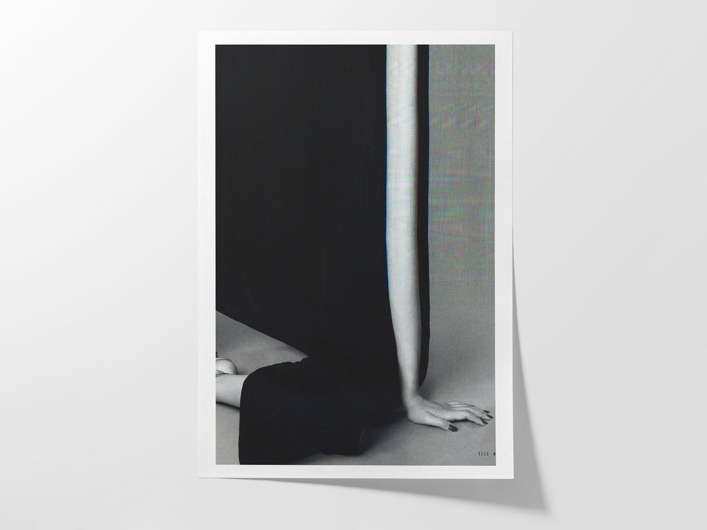 Surreal Black and White Fashion Art Print - Minimalist Elegant Decor for Living Room, Bedroom, Office | Untitled (123) Giclée Print