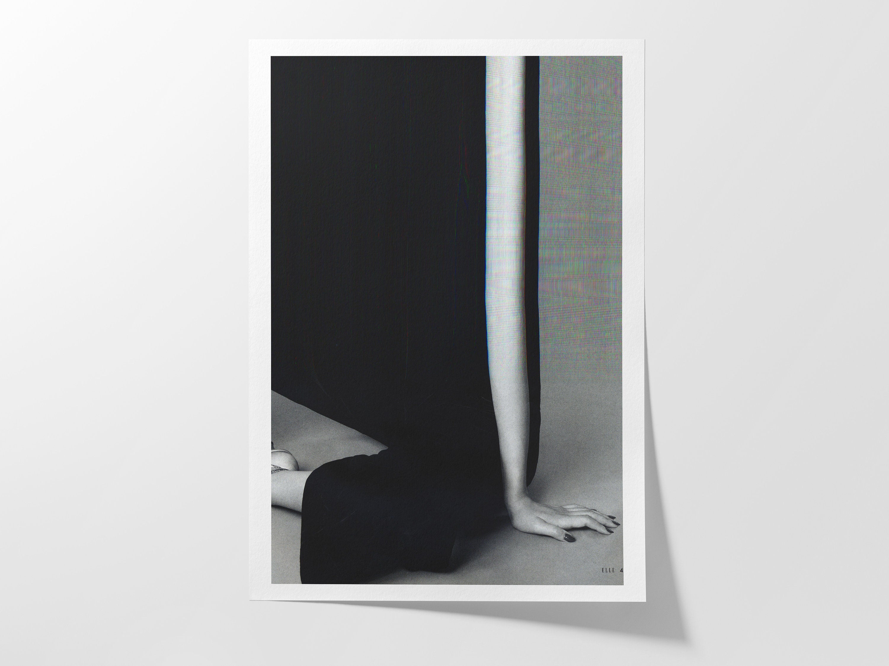 Surreal Black and White Fashion Art Print - Minimalist Elegant Decor for Living Room, Bedroom, Office | Untitled (123) Giclée Print