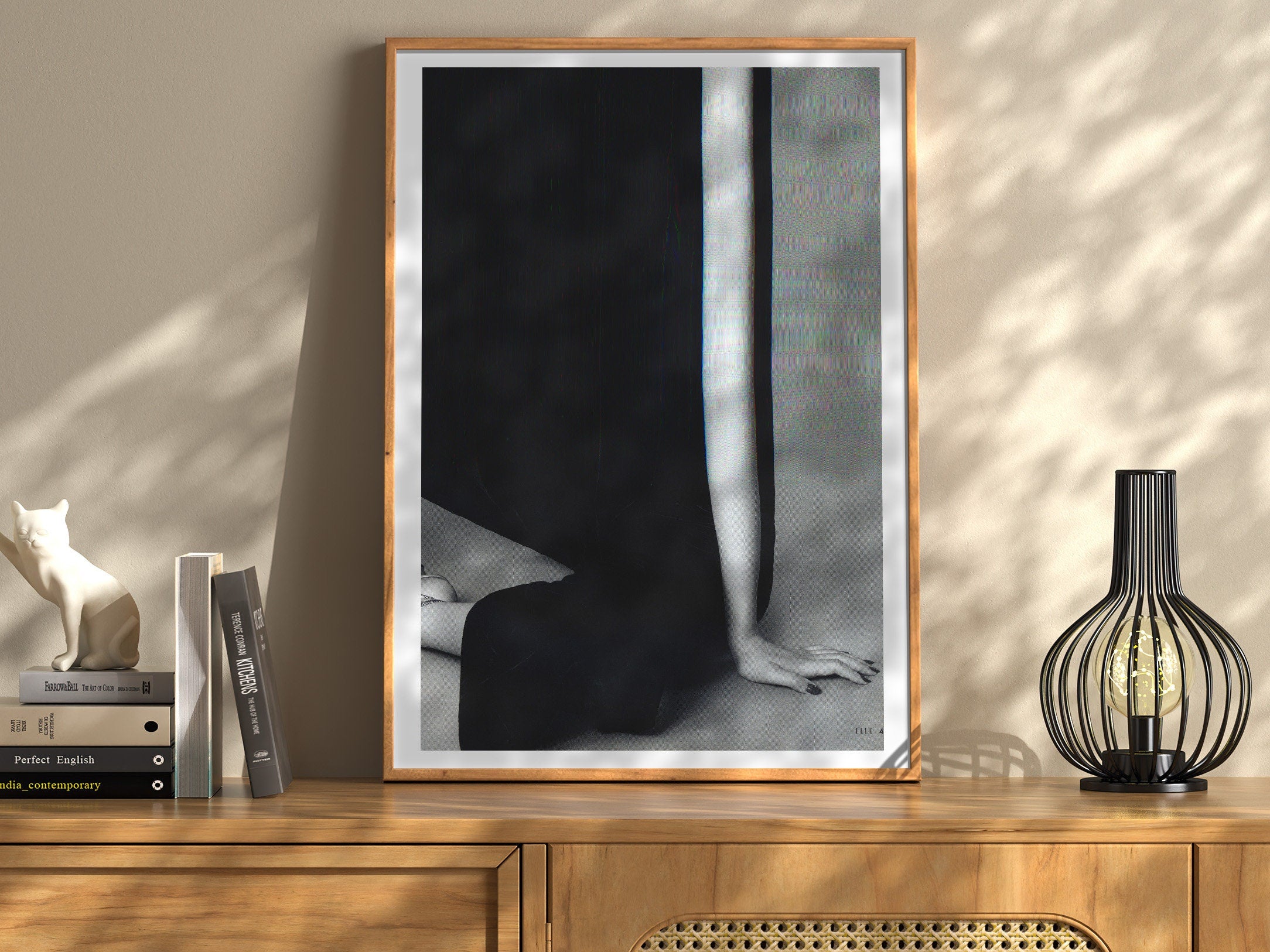 Surreal Black and White Fashion Art Print - Minimalist Elegant Decor for Living Room, Bedroom, Office | Untitled (123) Giclée Print