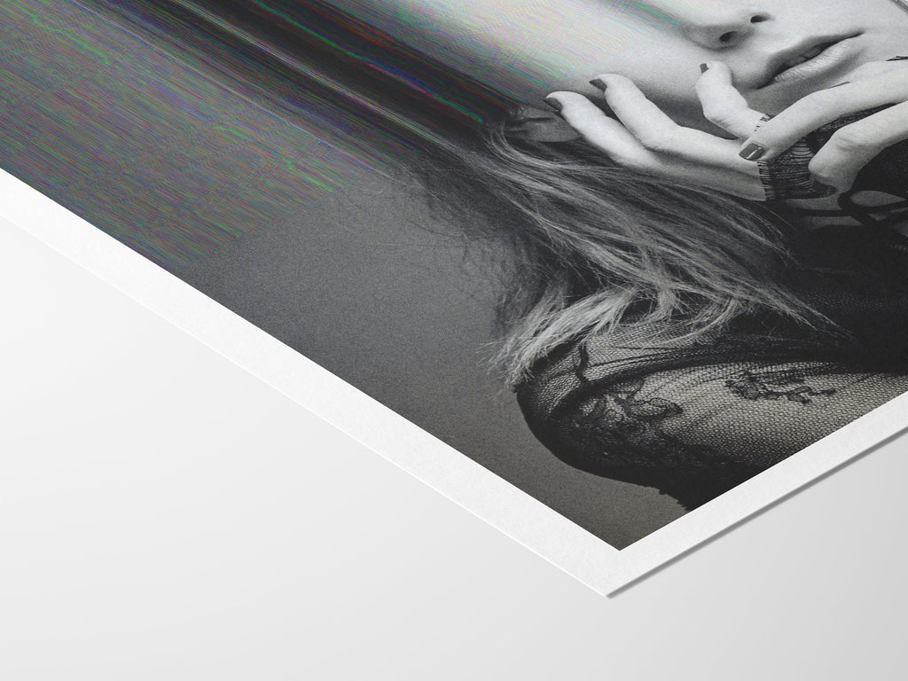 Surreal Black and White Altered Portrait Art - Unique Glitch Aesthetic Wall Decor for Home or Office | Untitled (127) Giclée Print