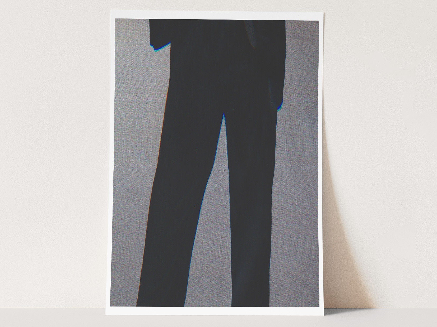 Stylish Black Suit Silhouette Art Print - Minimalist Elegant Decor for Contemporary Home or Office | Untitled (131) Giclée Print