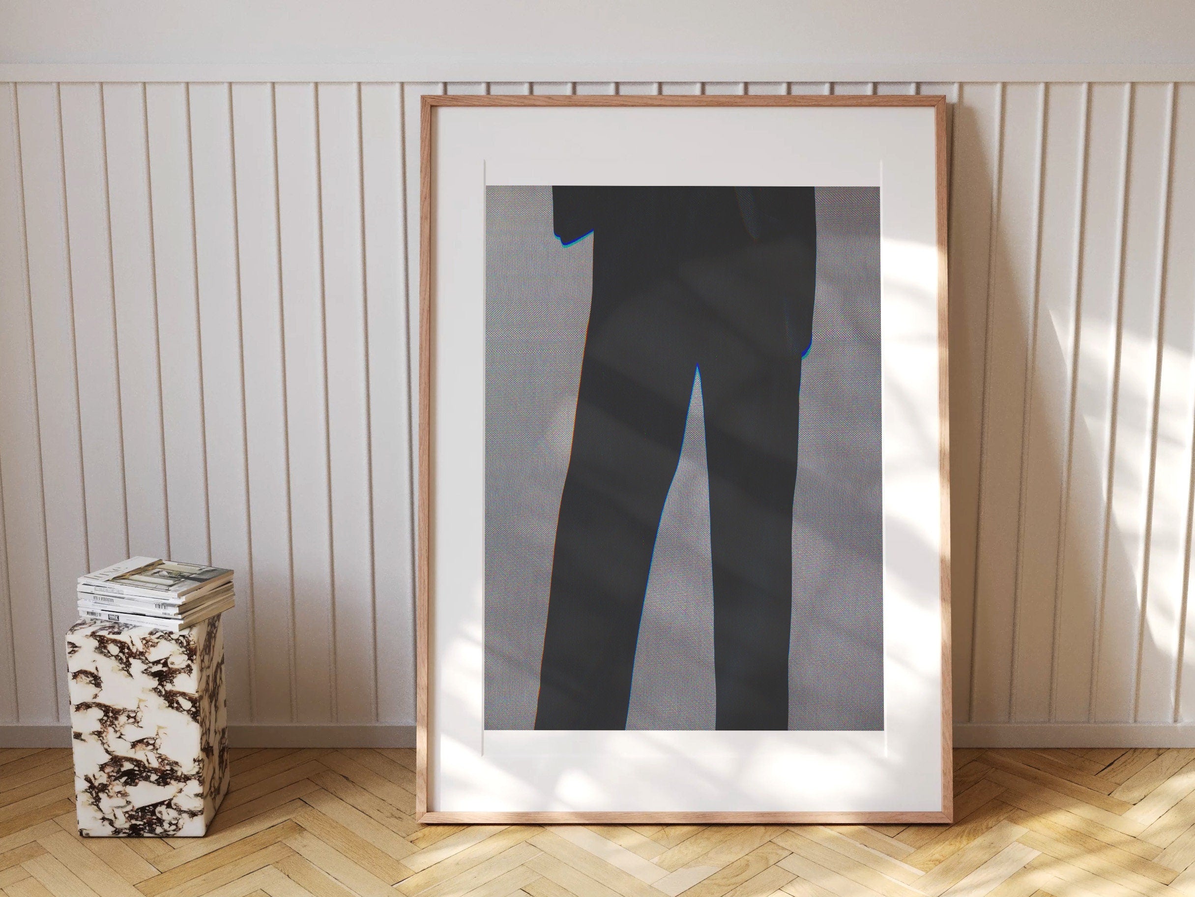 Stylish Black Suit Silhouette Art Print - Minimalist Elegant Decor for Contemporary Home or Office | Untitled (131) Giclée Print