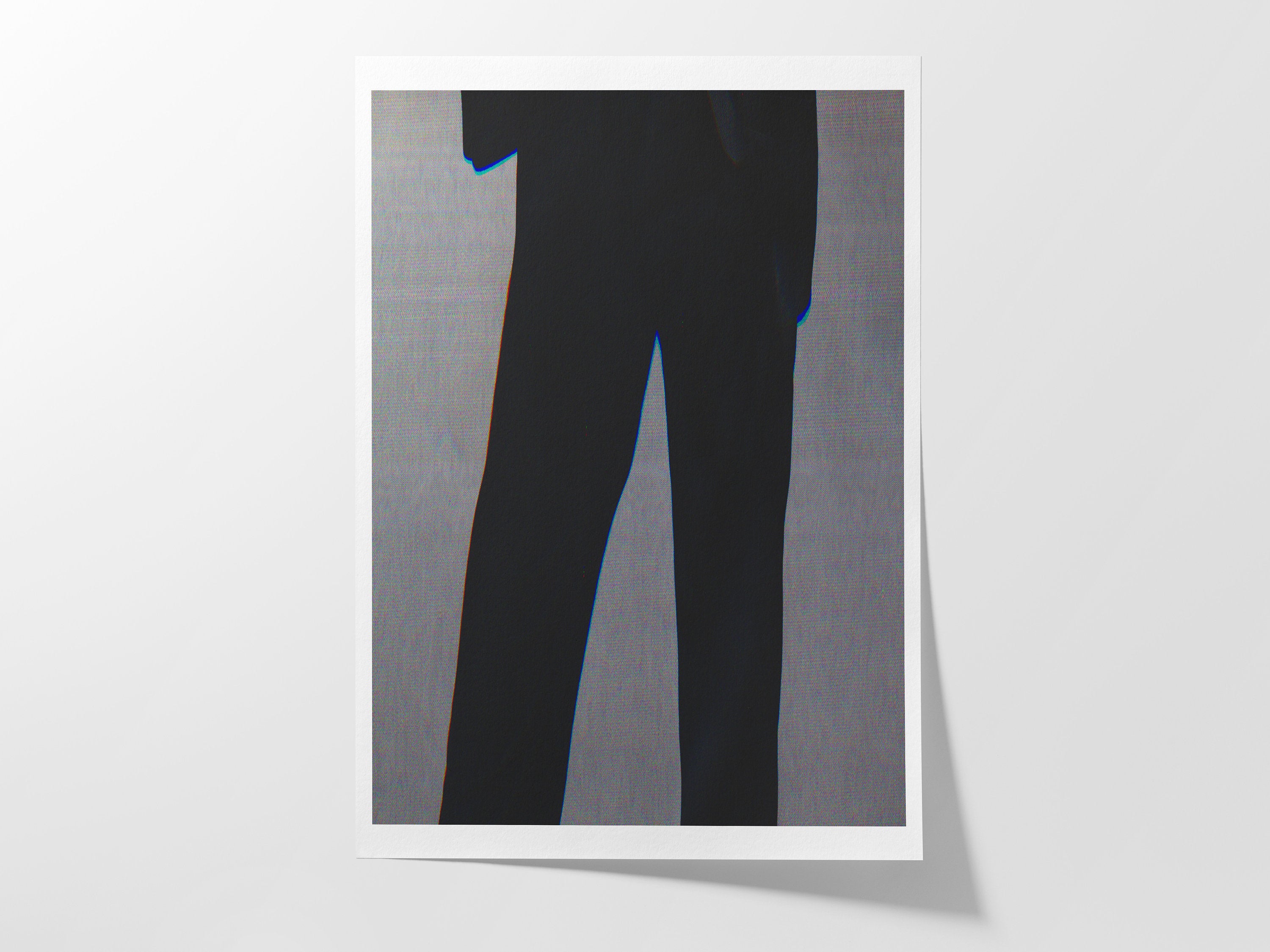 Stylish Black Suit Silhouette Art Print - Minimalist Elegant Decor for Contemporary Home or Office | Untitled (131) Giclée Print