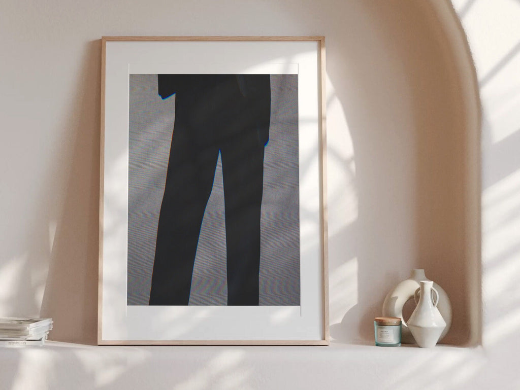 Stylish Black Suit Silhouette Art Print - Minimalist Elegant Decor for Contemporary Home or Office | Untitled (131) Giclée Print