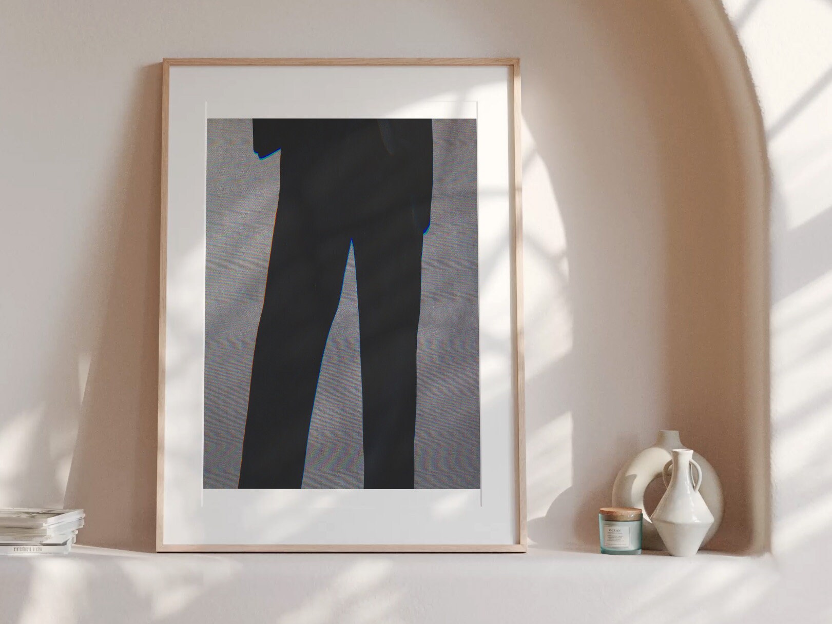 Stylish Black Suit Silhouette Art Print - Minimalist Elegant Decor for Contemporary Home or Office | Untitled (131) Giclée Print