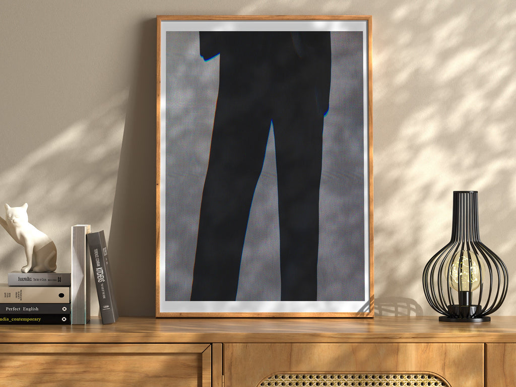 Stylish Black Suit Silhouette Art Print - Minimalist Elegant Decor for Contemporary Home or Office | Untitled (131) Giclée Print