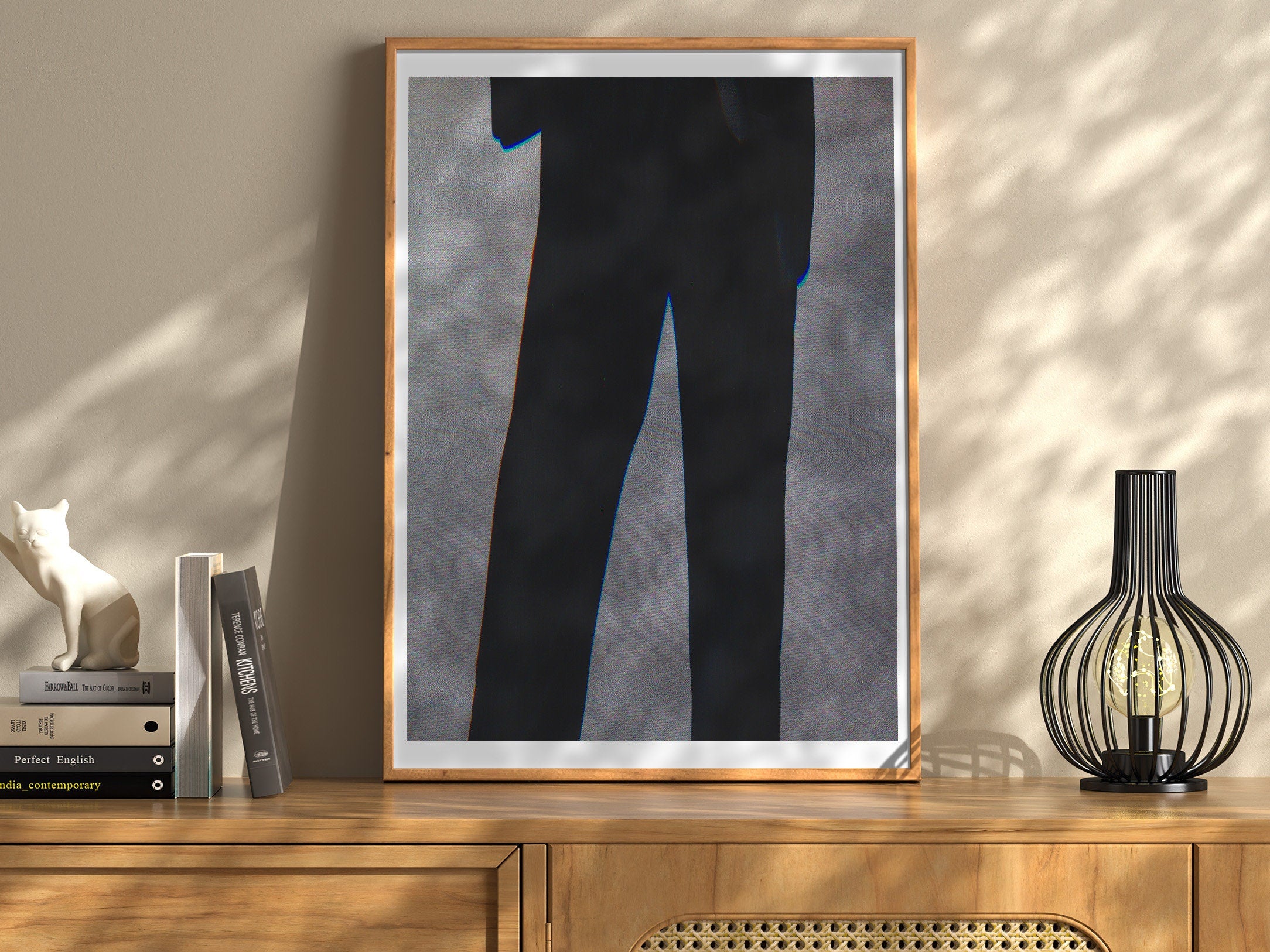 Stylish Black Suit Silhouette Art Print - Minimalist Elegant Decor for Contemporary Home or Office | Untitled (131) Giclée Print