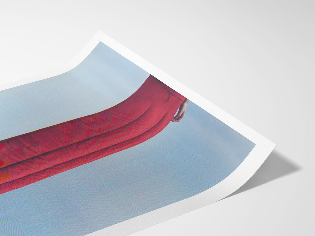 Striking Red Fashion Statement Wall Art - Bold Minimalist Decor for Living Room, Bedroom, or Office | Untitled (133) Giclée Print