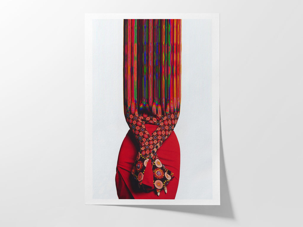 Vibrant Abstract Fashion Portrait Wall Art - Surreal Colorful Glitch Aesthetic for Modern Home Decor | Untitled (134) Giclée Print