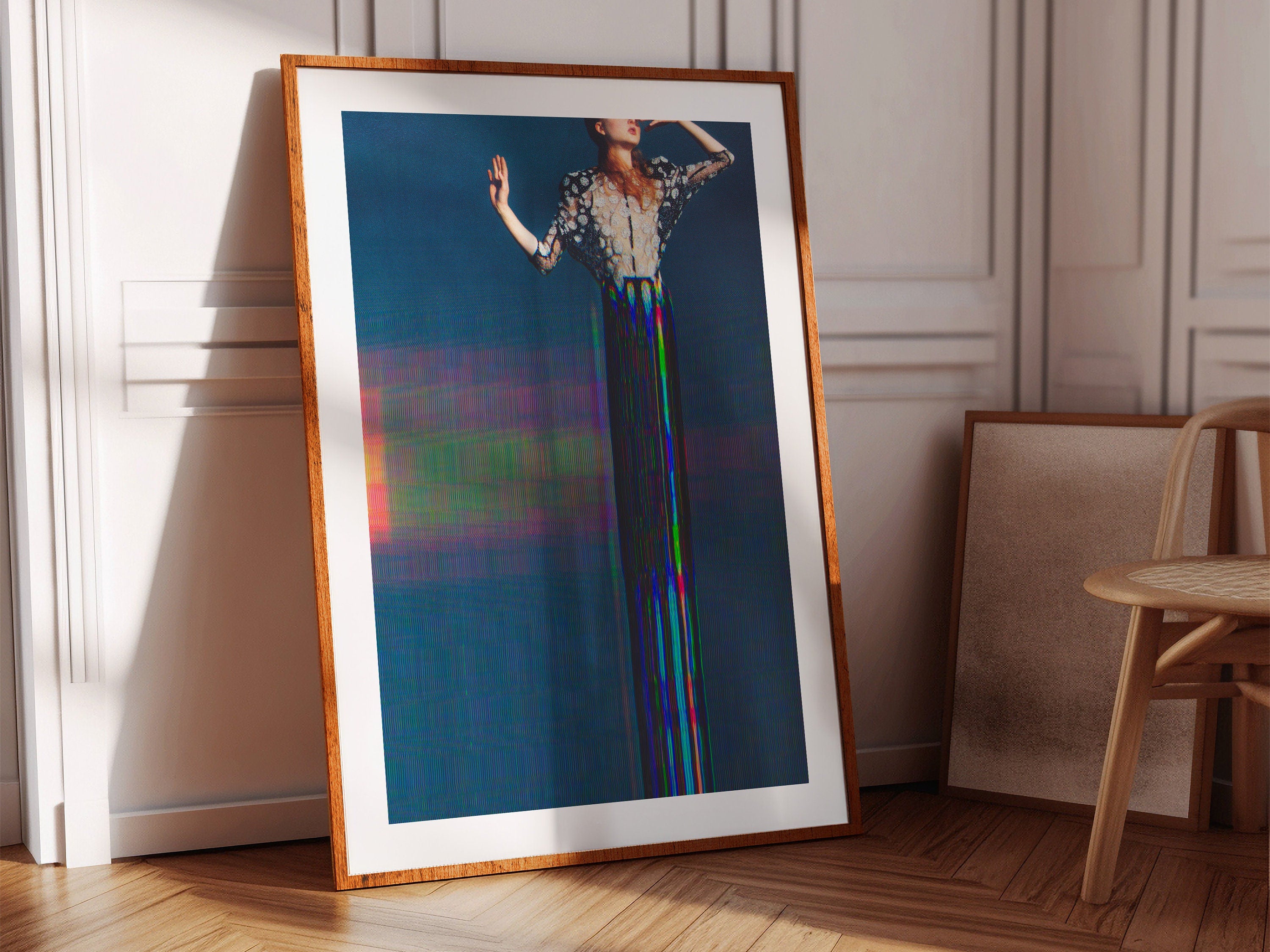 Surreal Altered Fashion Portrait Wall Art - Colorful Glitch Aesthetic Decor for Home or Office | Untitled (137) Giclée Print