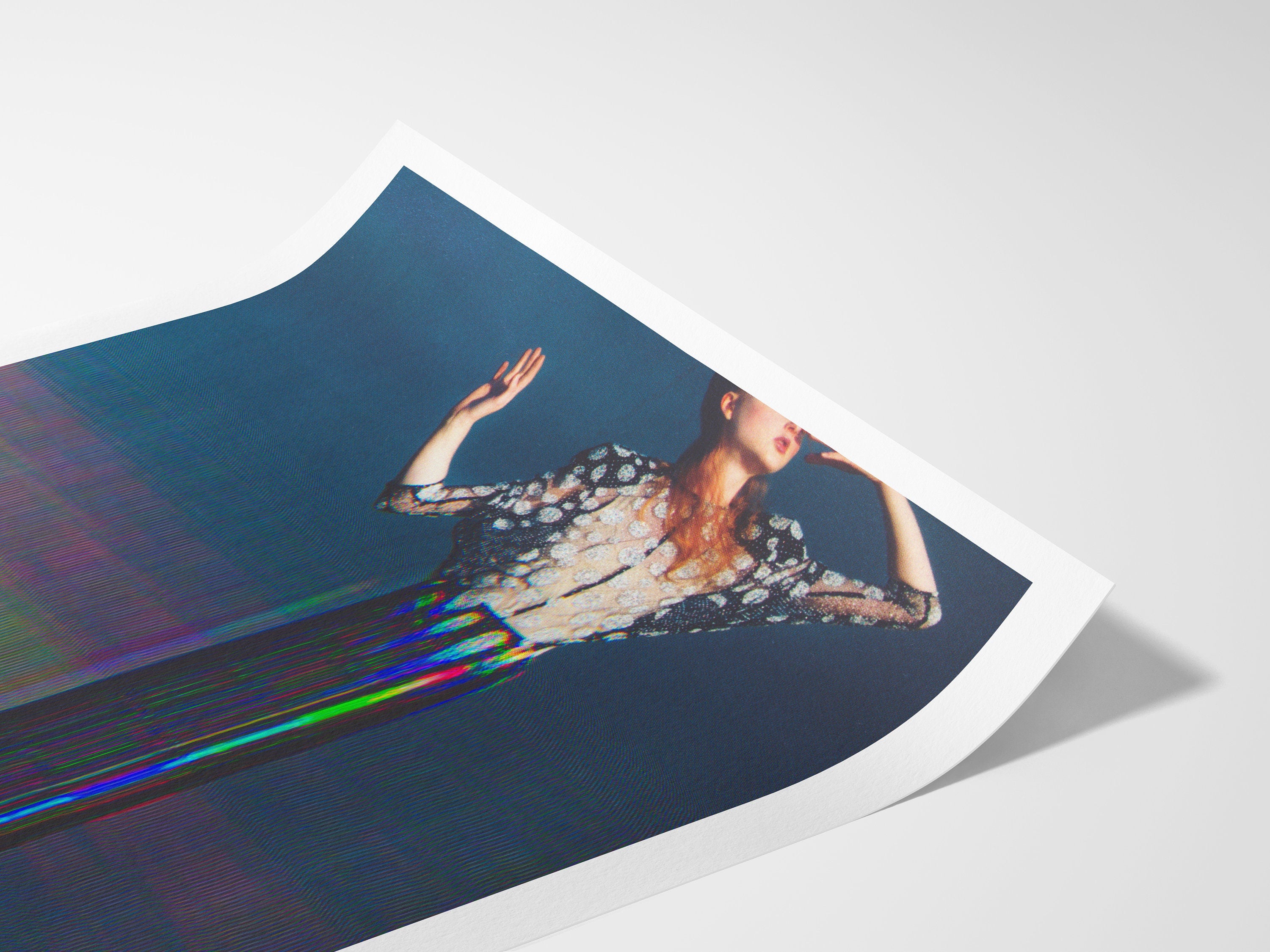 Surreal Altered Fashion Portrait Wall Art - Colorful Glitch Aesthetic Decor for Home or Office | Untitled (137) Giclée Print