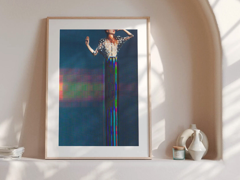 Surreal Altered Fashion Portrait Wall Art - Colorful Glitch Aesthetic Decor for Home or Office | Untitled (137) Giclée Print