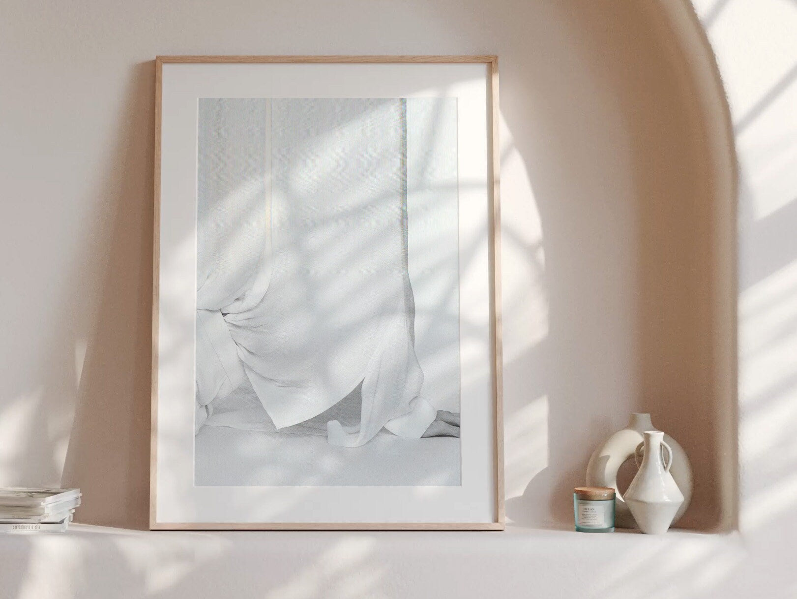 Ethereal White Drapery Abstract Art Print - Minimalist Aesthetic for Modern Home Decor and Tranquil Spaces | Untitled (140) Giclée Print
