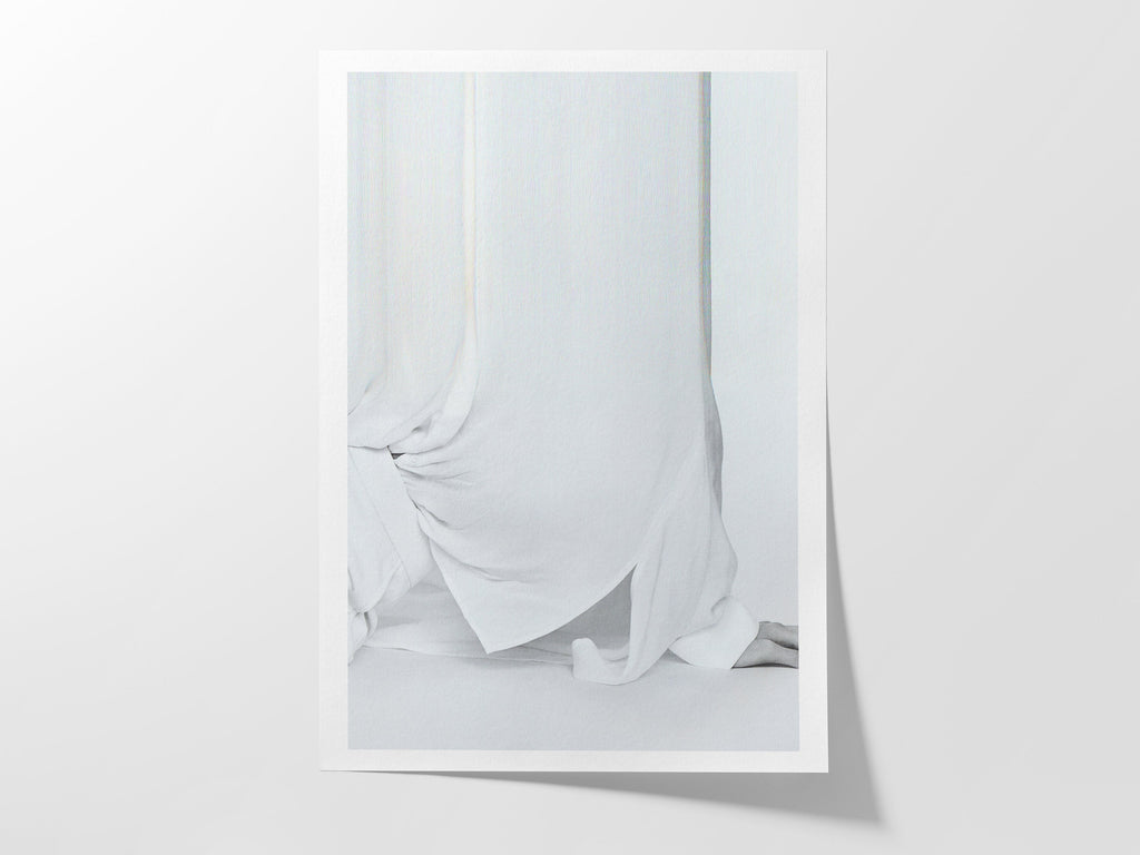 Ethereal White Drapery Abstract Art Print - Minimalist Aesthetic for Modern Home Decor and Tranquil Spaces | Untitled (140) Giclée Print