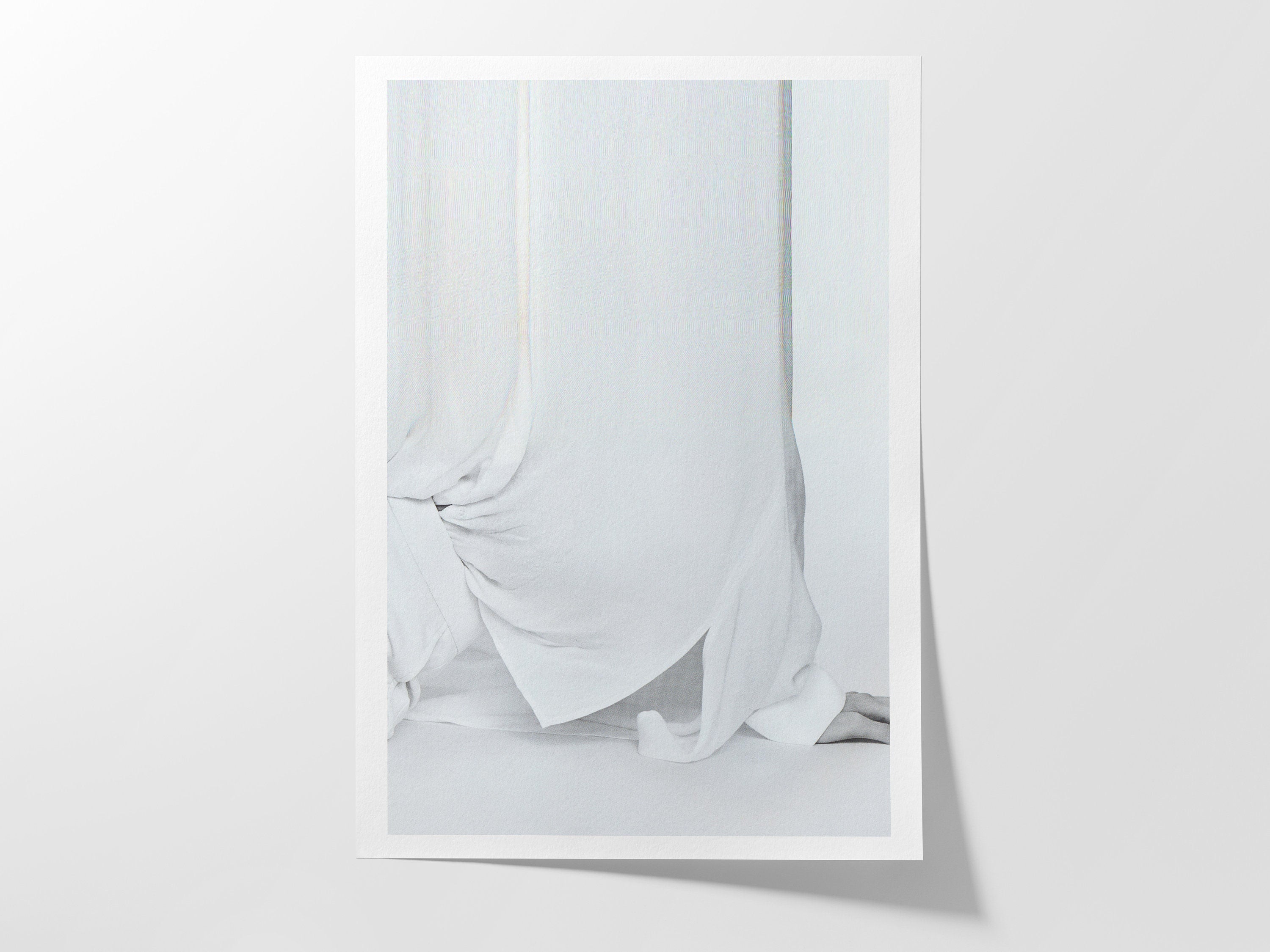 Ethereal White Drapery Abstract Art Print - Minimalist Aesthetic for Modern Home Decor and Tranquil Spaces | Untitled (140) Giclée Print