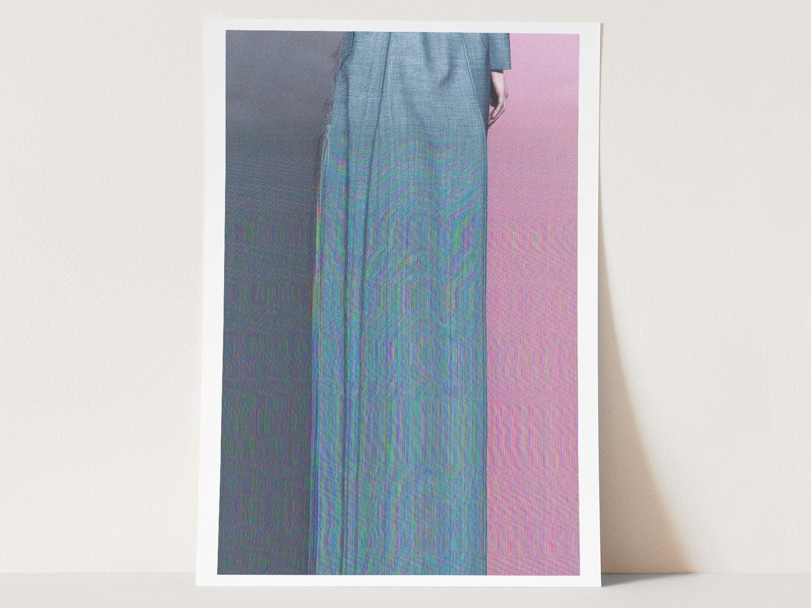 Surreal Altered Fashion Portrait Wall Art - Colorful Glitch Aesthetic for Contemporary Home Decor | Untitled (143) Giclée Print