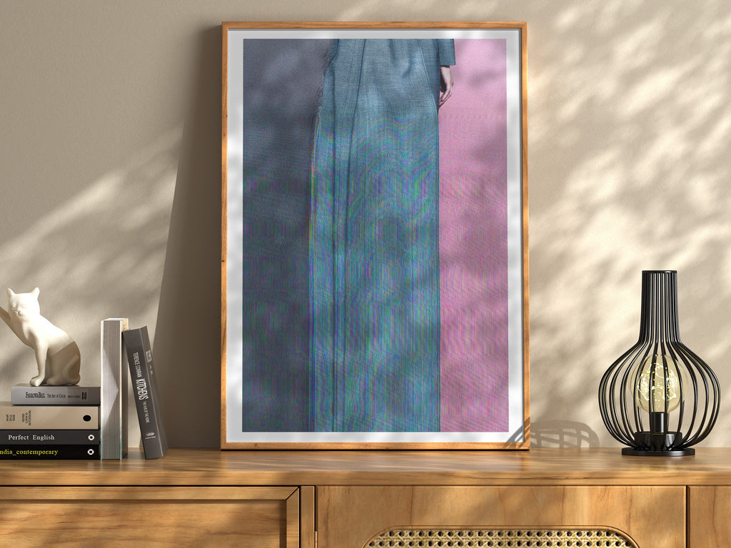 Surreal Altered Fashion Portrait Wall Art - Colorful Glitch Aesthetic for Contemporary Home Decor | Untitled (143) Giclée Print