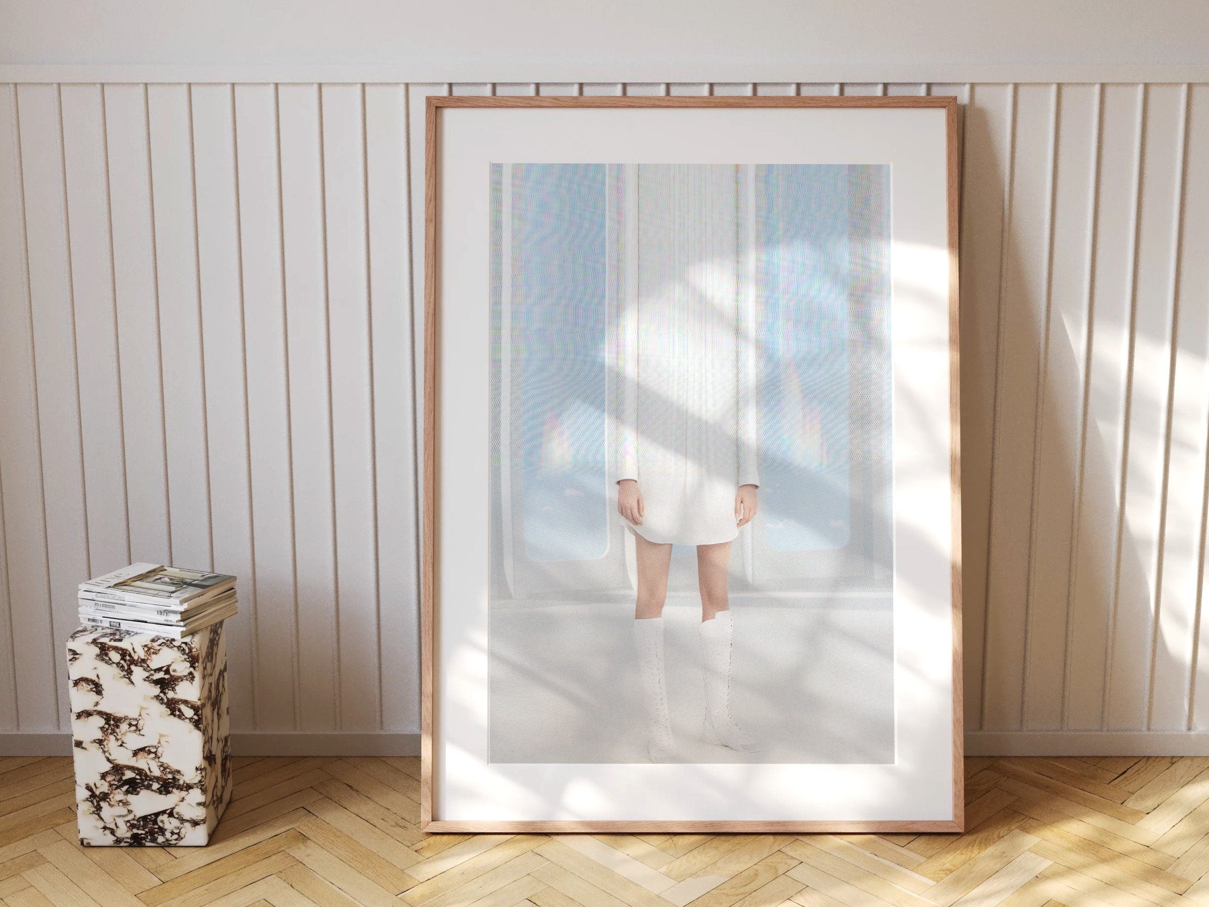 Ethereal White Fashion Portrait - Surreal Minimalist Artwork for Contemporary Home Decor and Living Spaces | Untitled (144) Giclée Print