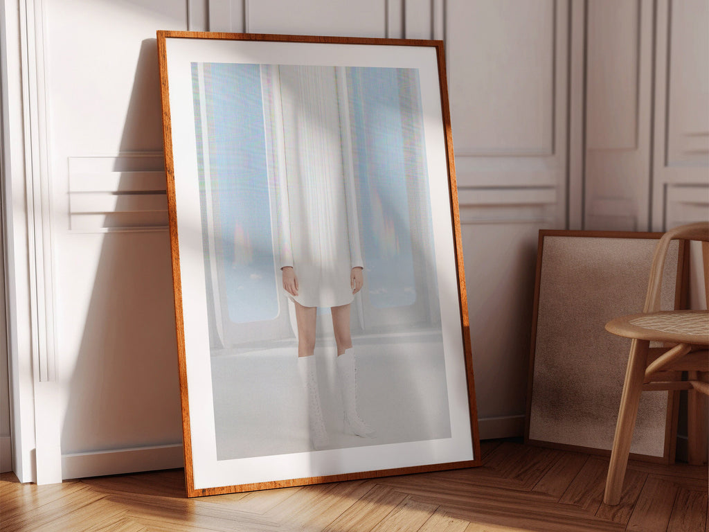 Ethereal White Fashion Portrait - Surreal Minimalist Artwork for Contemporary Home Decor and Living Spaces | Untitled (144) Giclée Print