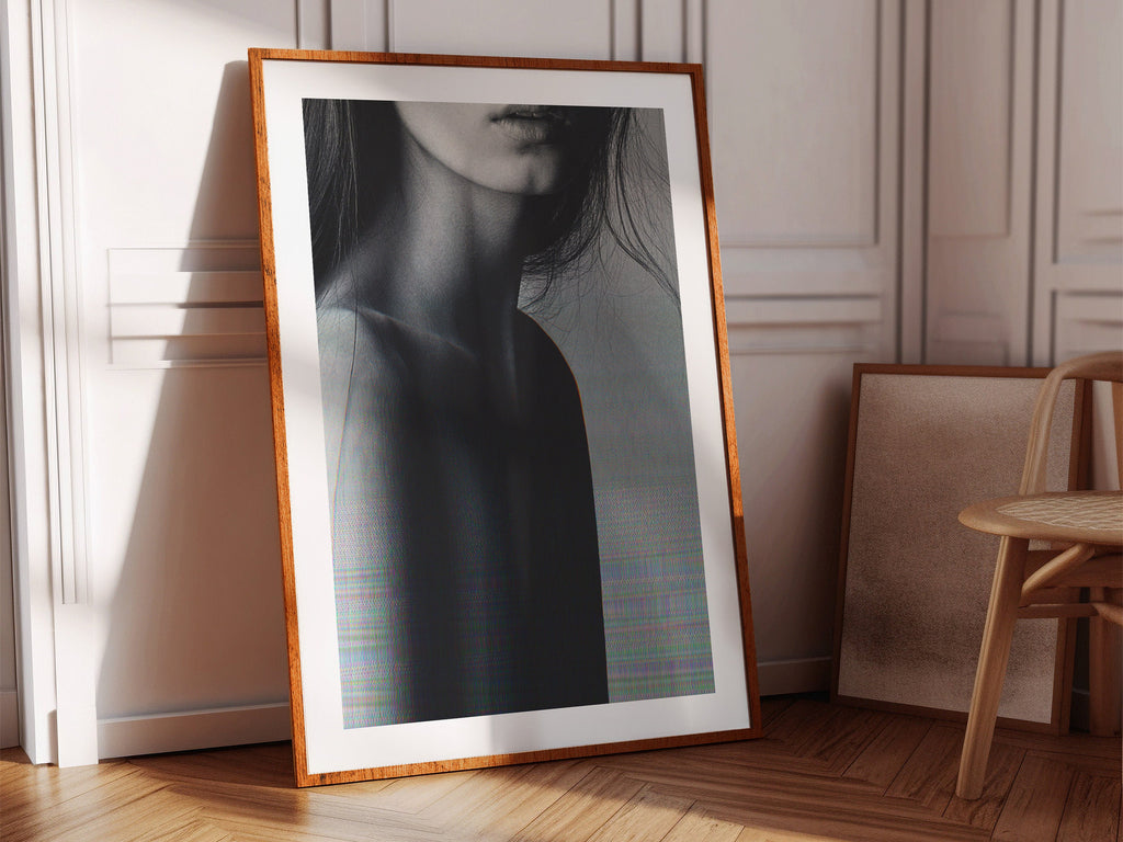 Elegant Black and White Portrait Art Print - Minimalist Aesthetic for Contemporary Home Decor | Untitled (148) Giclée Print