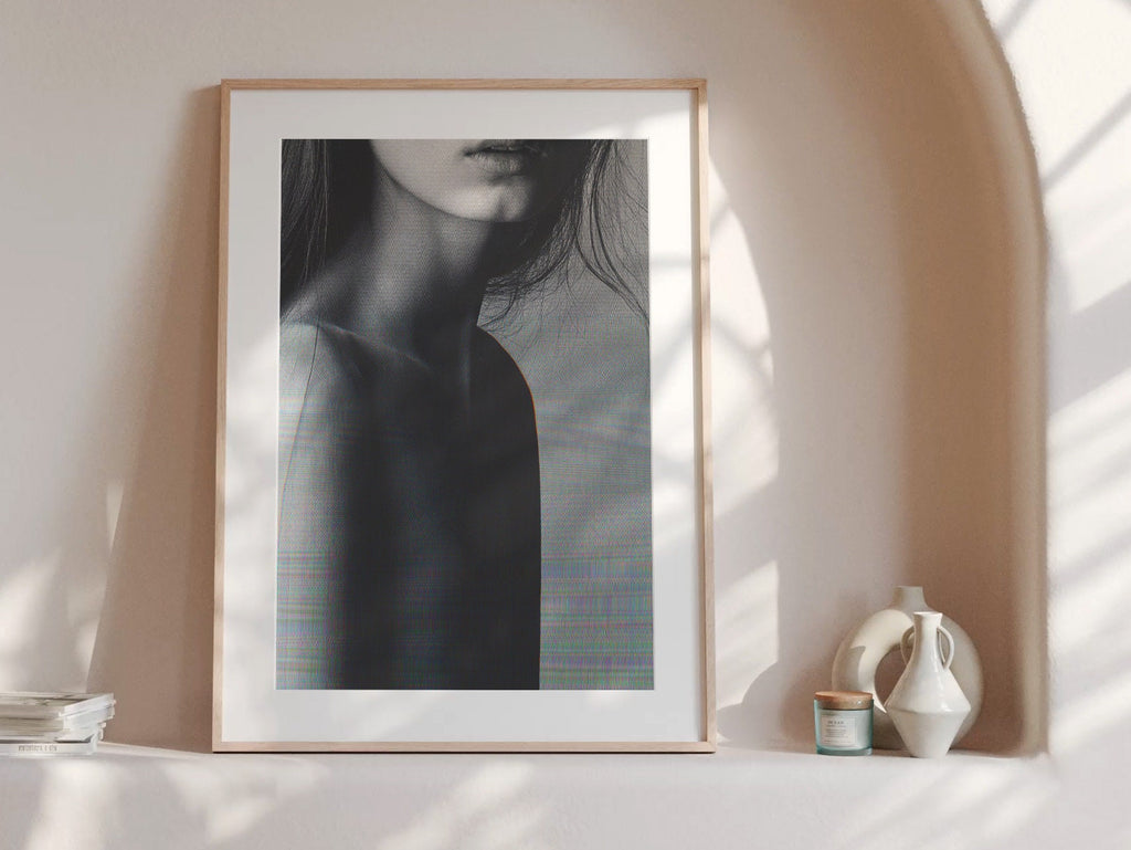 Elegant Black and White Portrait Art Print - Minimalist Aesthetic for Contemporary Home Decor | Untitled (148) Giclée Print