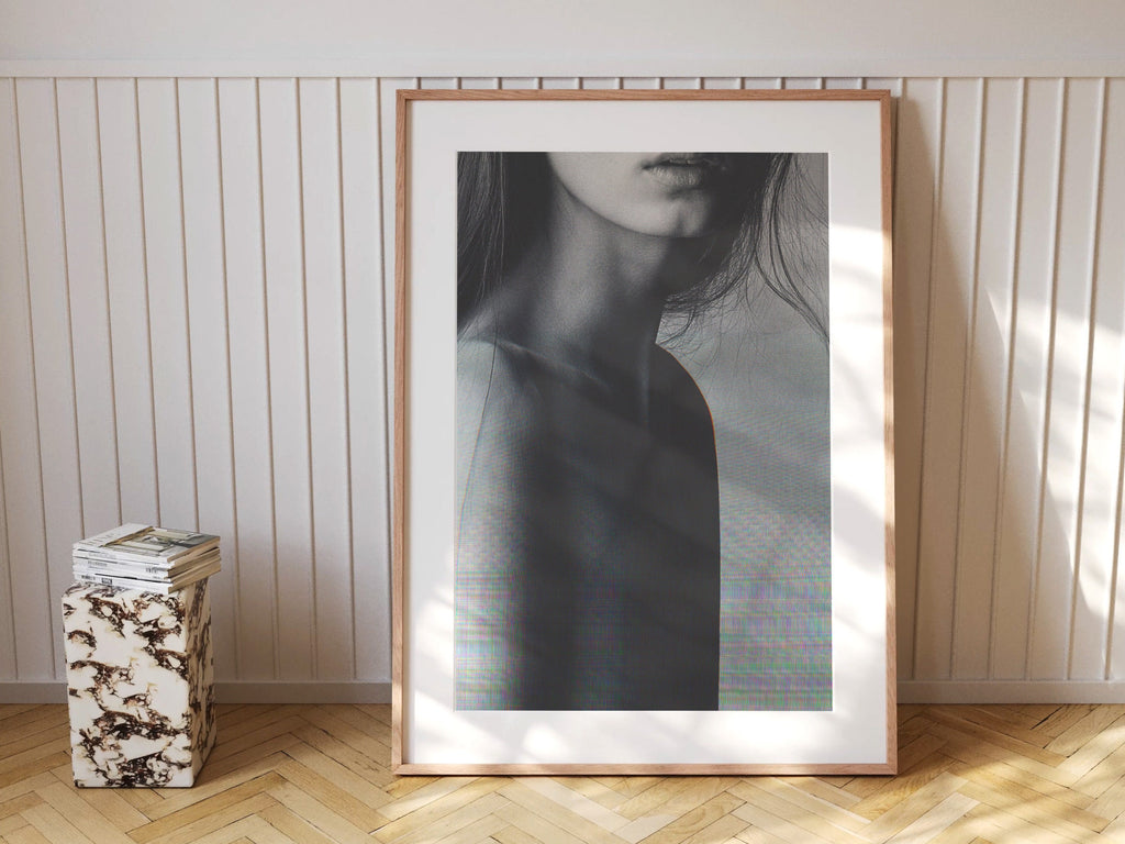 Elegant Black and White Portrait Art Print - Minimalist Aesthetic for Contemporary Home Decor | Untitled (148) Giclée Print