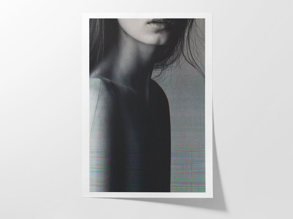 Elegant Black and White Portrait Art Print - Minimalist Aesthetic for Contemporary Home Decor | Untitled (148) Giclée Print